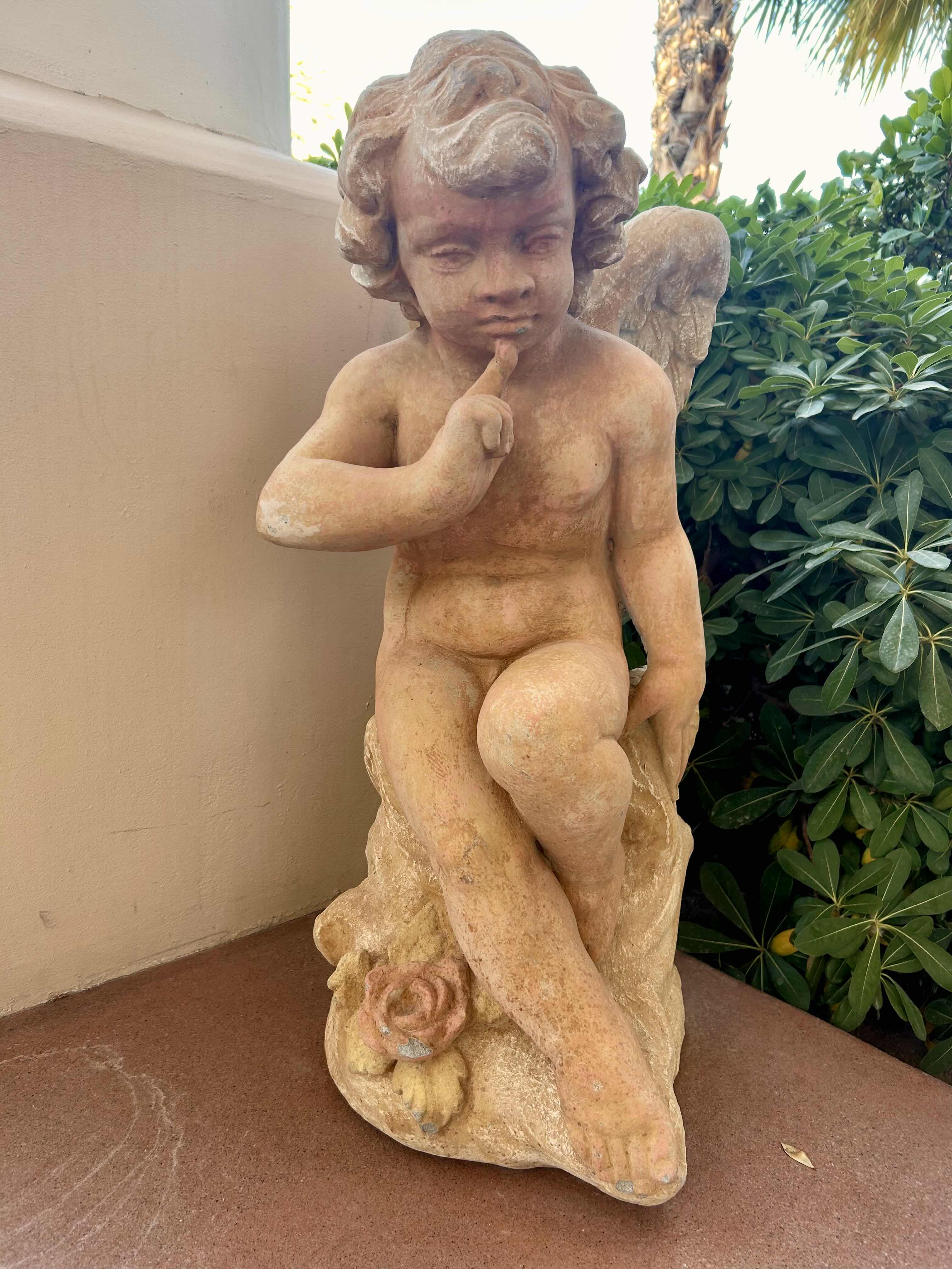 Photo 1 of CHERUB ANGEL SCULPTURE HEAVY 31”H