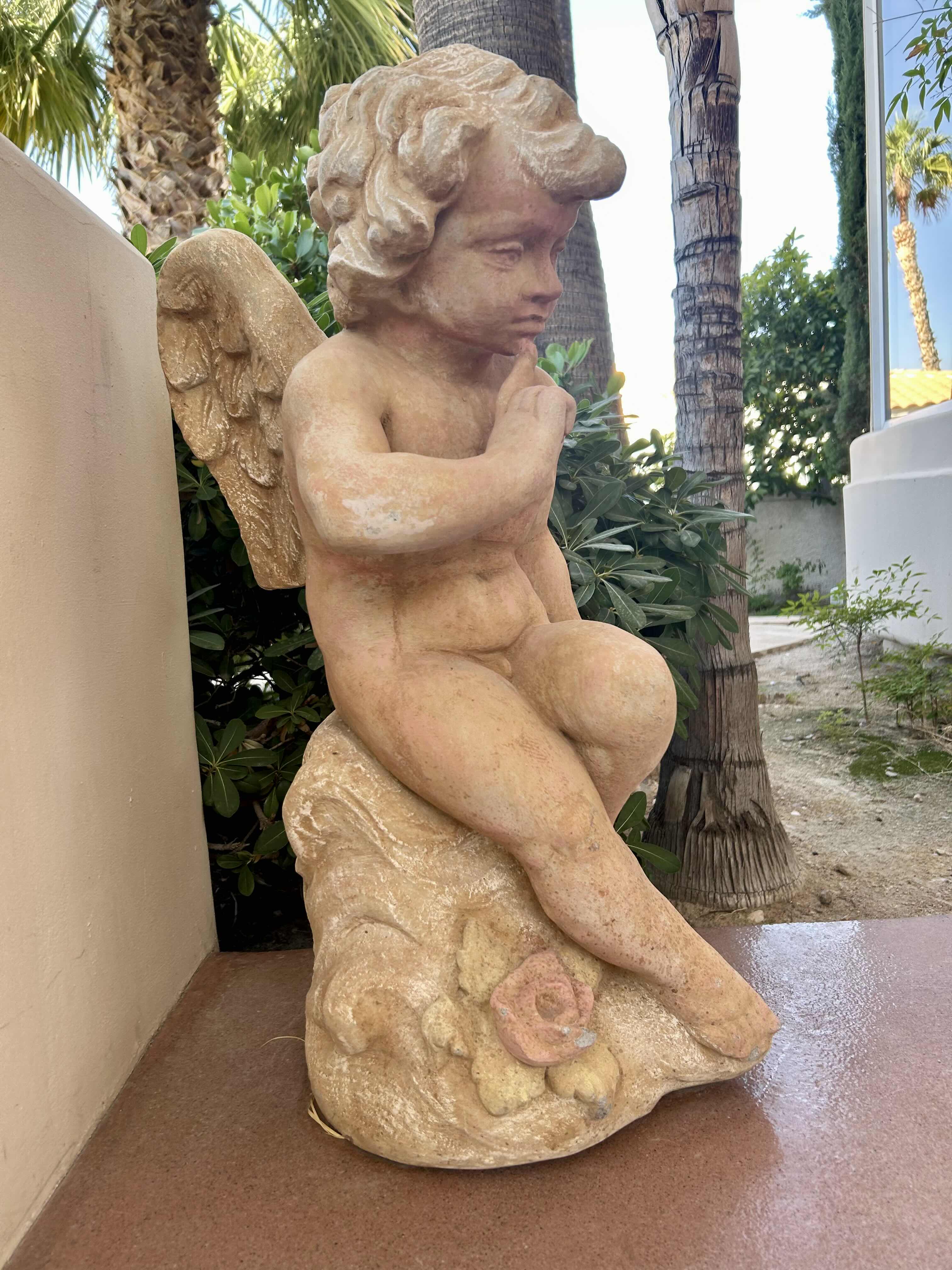 Photo 3 of CHERUB ANGEL SCULPTURE HEAVY 31”H