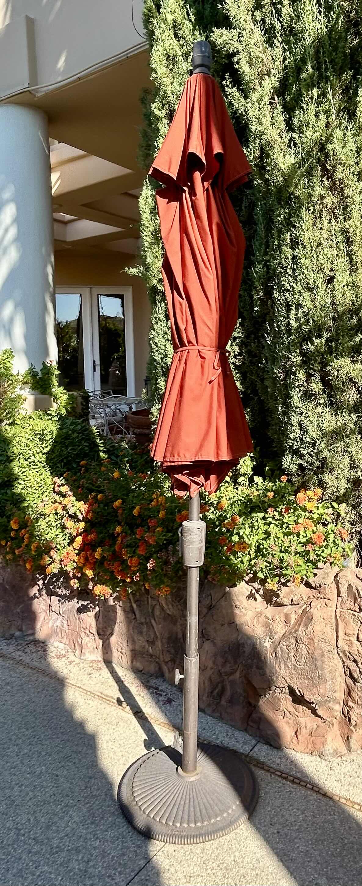 Photo 2 of 9’ SIENNA COLORED PATIO UMBRELLA WITH METAL BASE