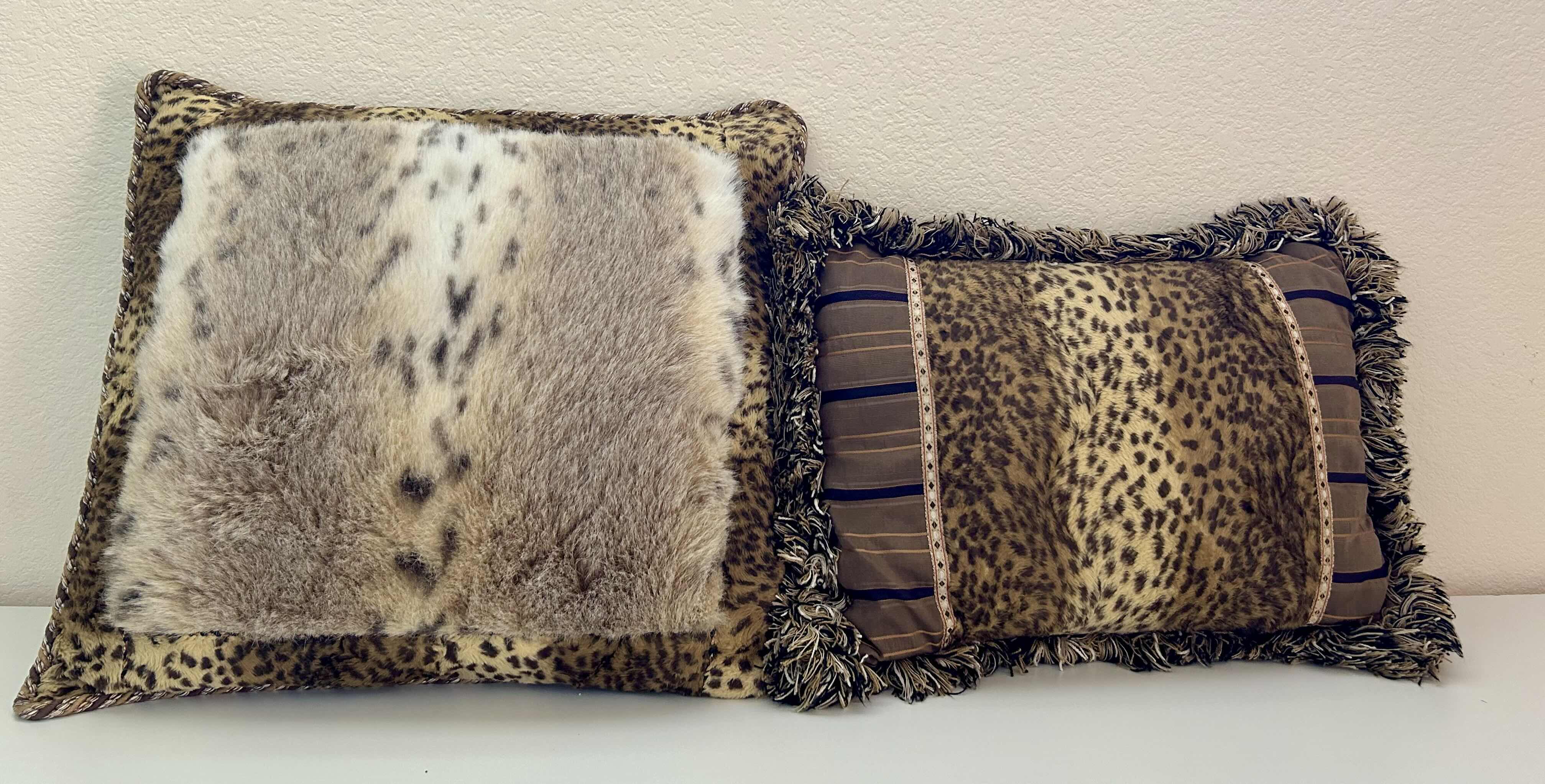 Photo 1 of 2 DECORATIVE LEOPARD PRINT THROW PILLOWS