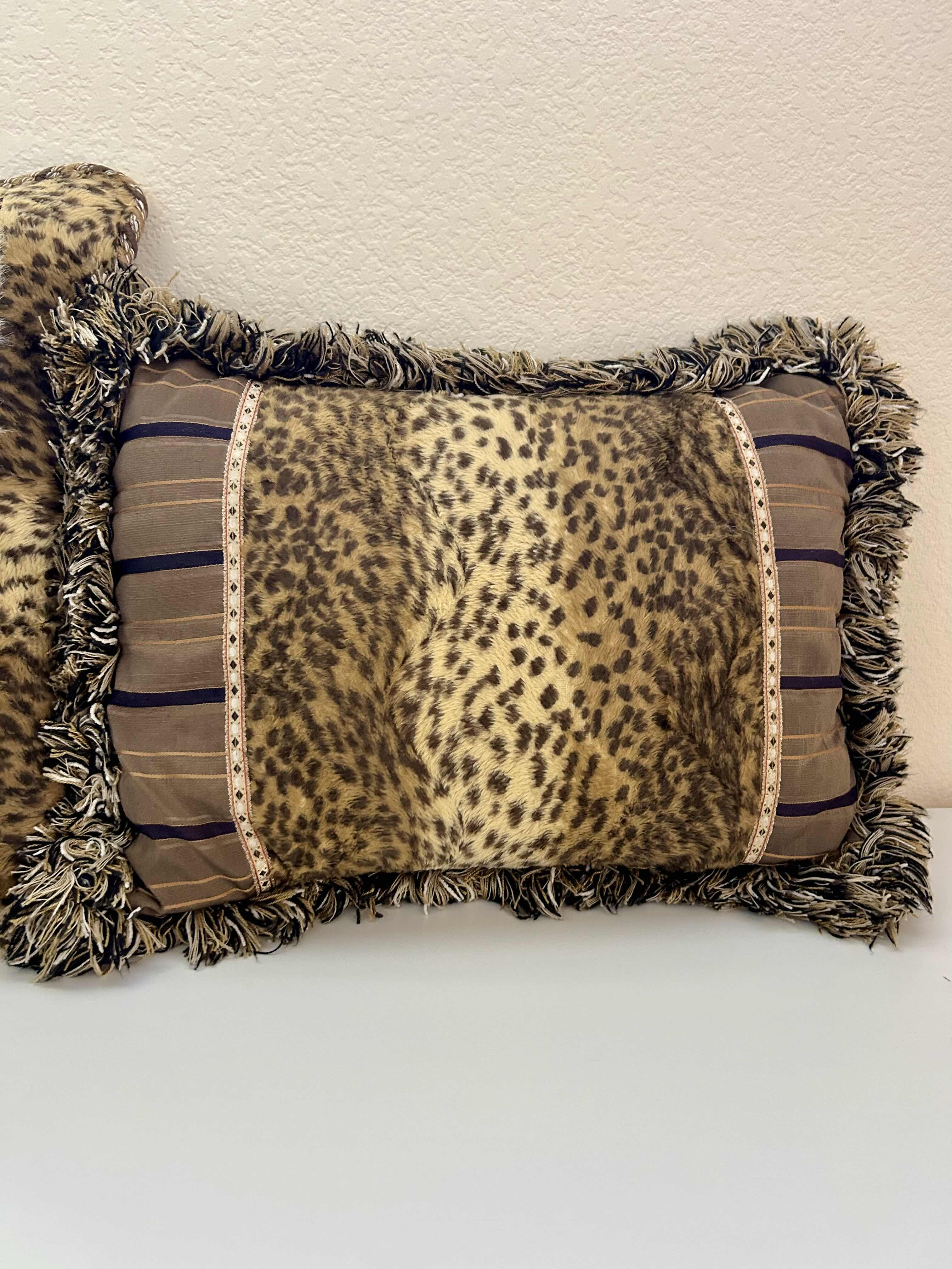 Photo 3 of 2 DECORATIVE LEOPARD PRINT THROW PILLOWS