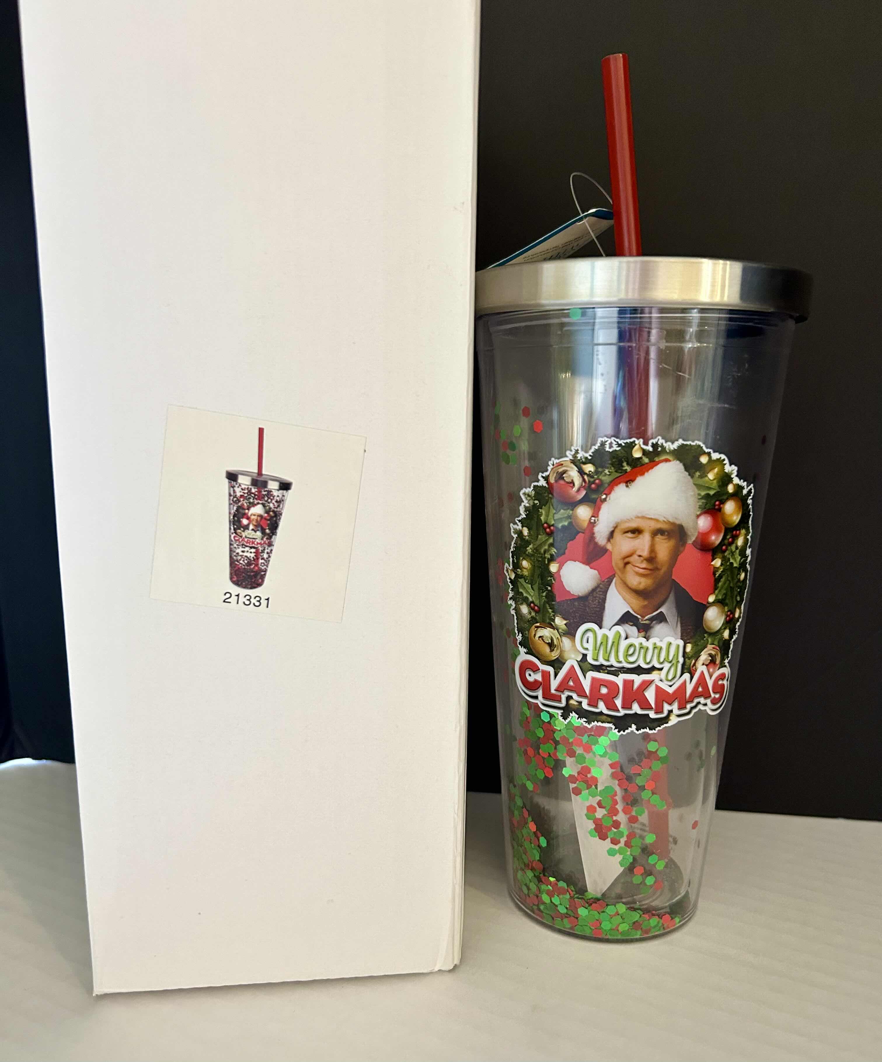 Photo 2 of SPOONTIQUES - GLITTER FILLED ACRYLIC TUMBLER- GLITTER CUP WITH STRAW- 20 OZ?- STAINLESS LOCKING LID WITH STRAW - DOUBLE WALL INSULATED - BPA FREE - MERRY CLARKMAS