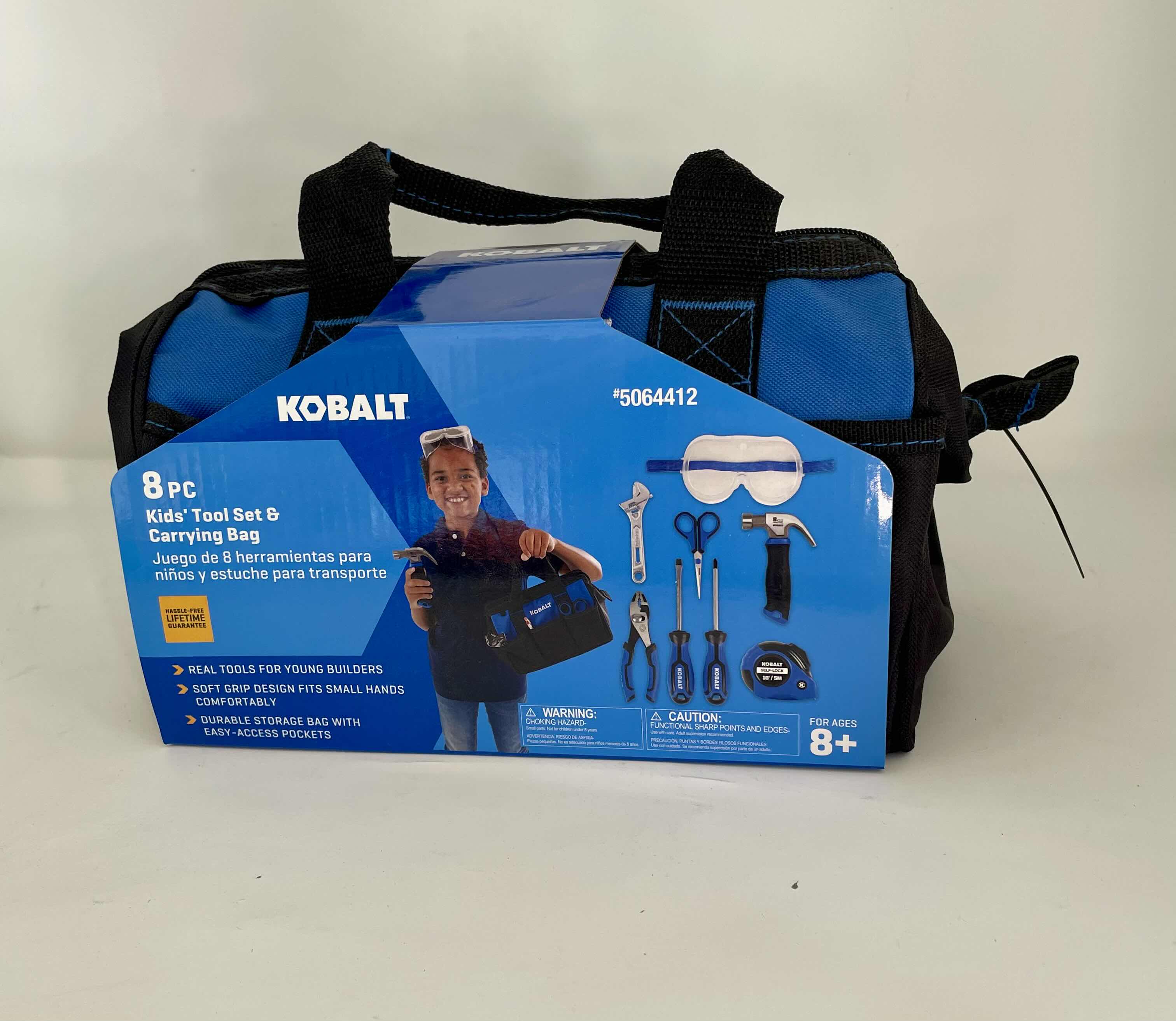 Photo 1 of BRAND NEW KOBALT 8 PIECE KID’S TOOL SET & CARRYING BAG