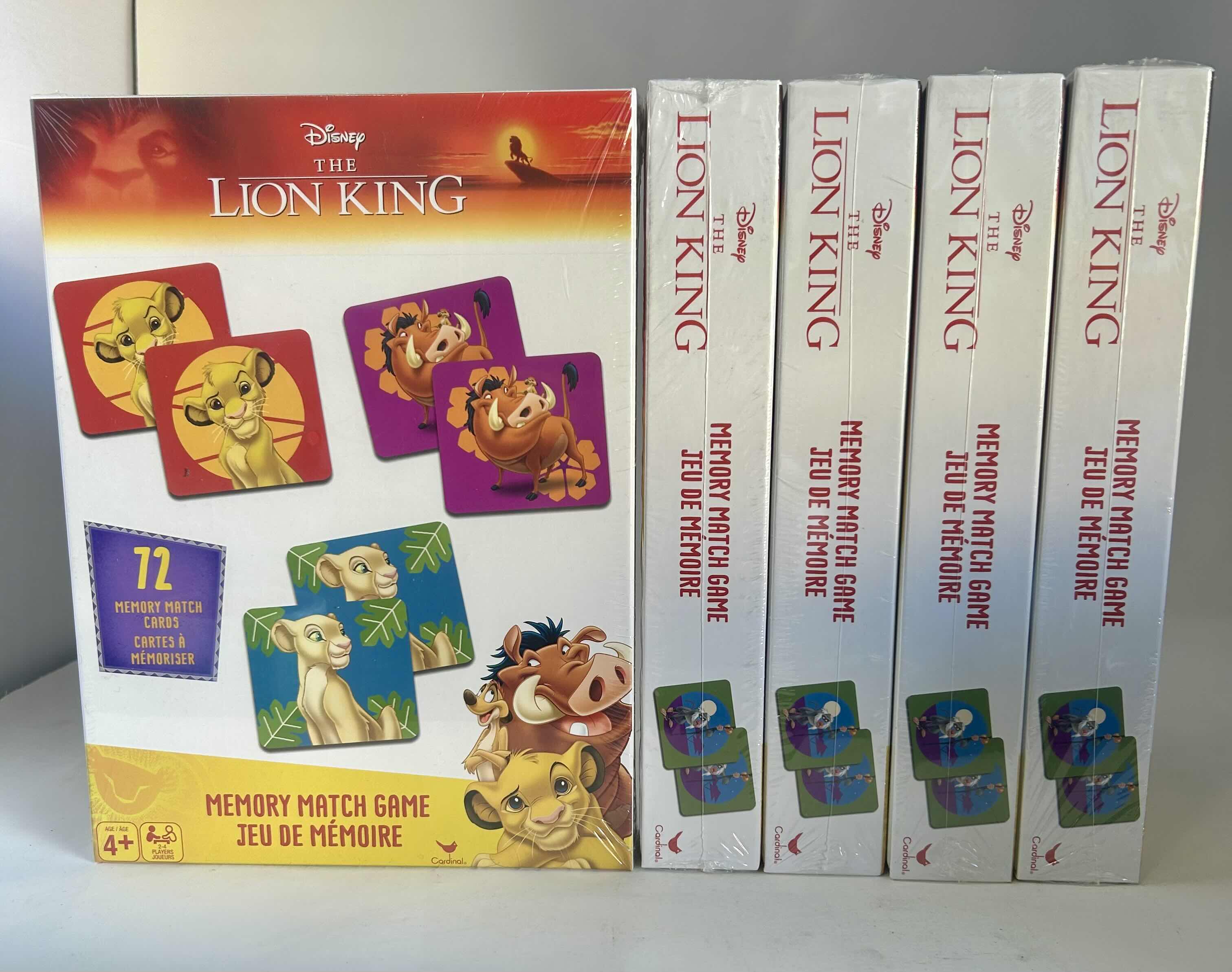 Photo 1 of BRAND NEW 5 - DISNEY THE LION KING MEMORY MATCH GAME WITH 72 MEMORY MATCH CARDS