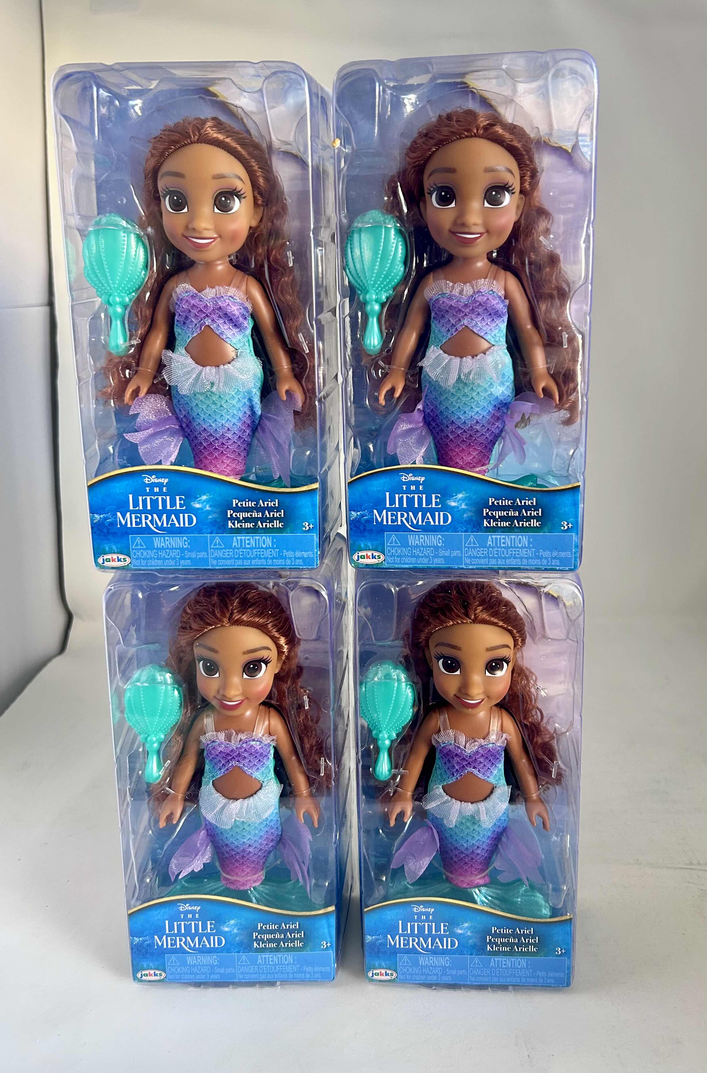 Photo 1 of BRAND NEW 4 - DISNEY THE LITTLE MERMAID ARIEL 6" PETITE DOLL WITH HAIR COMB