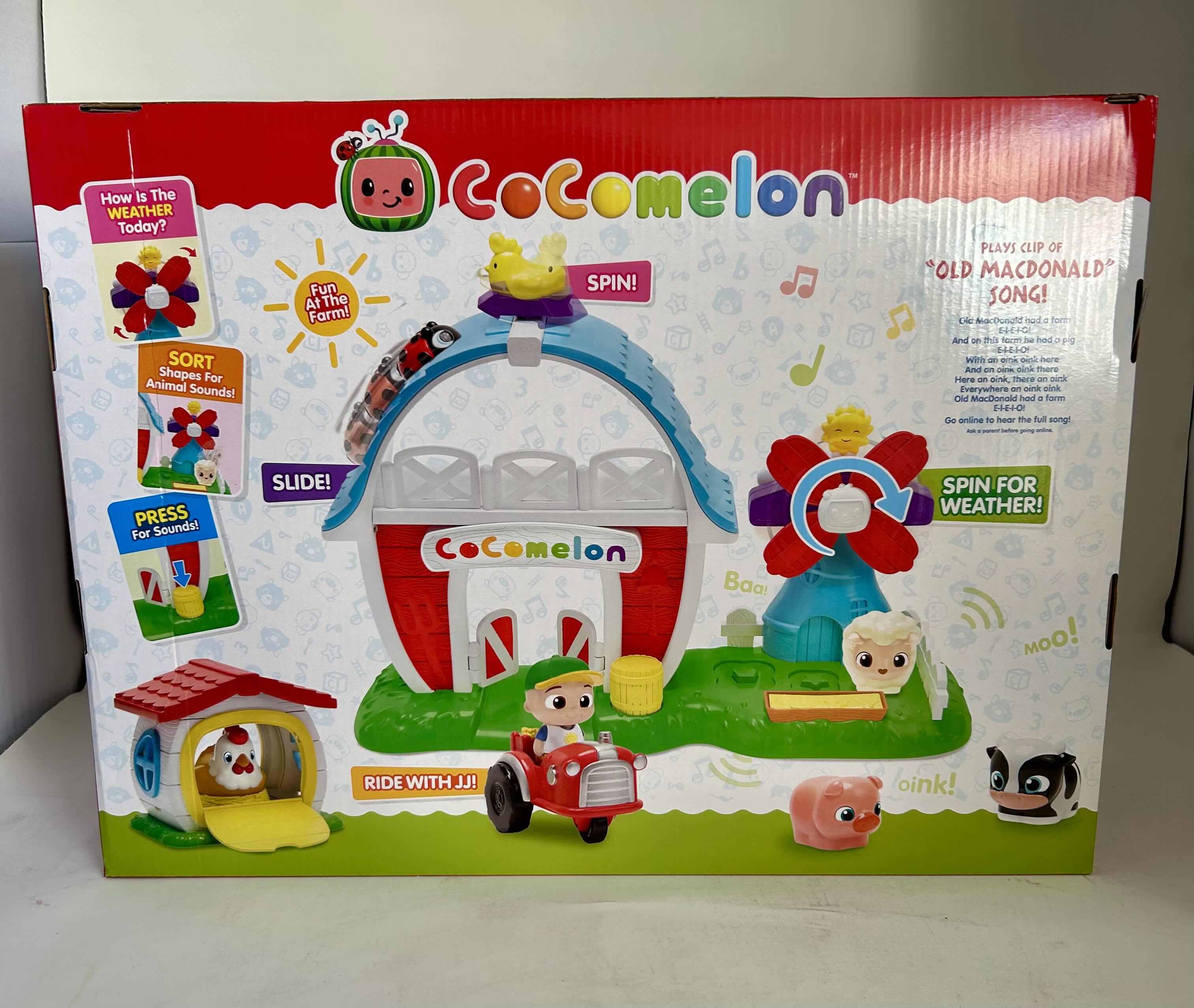 Photo 2 of BRAND NEW COCOMELON PETTING FARM PLAYSET - FEATURES A FARMER FIGURE JJ, BARN ANIMALS, BARN FACADE WITH WINDMILL, HEN House, TRACTOR - SOUNDS  AND PHRASES