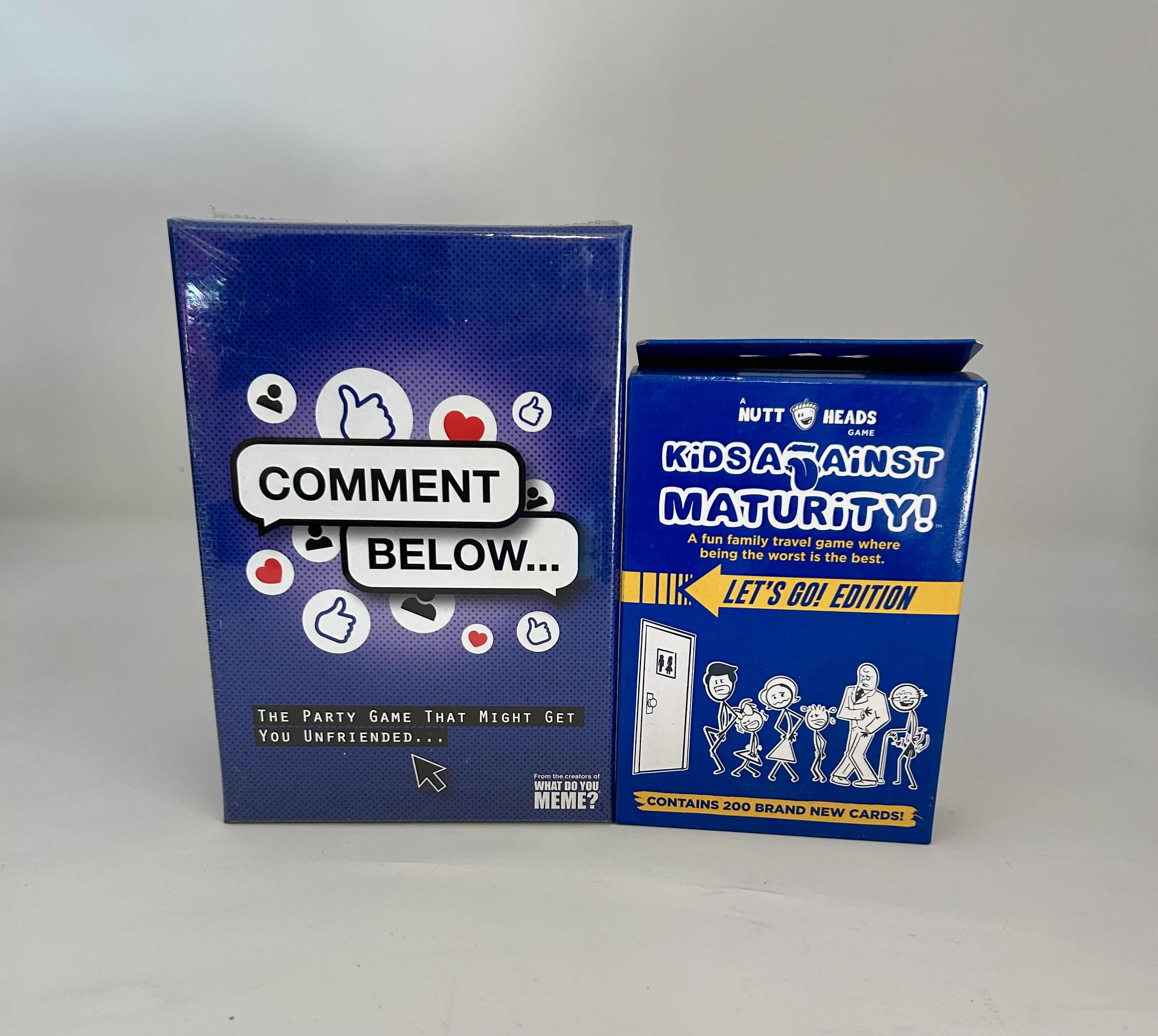 Photo 1 of BRAND NEW SET OF 2 CARD GAMES, COMMENT BELOW FROM WHAT DO U MEME AND KIDS AGAINST MATURITY LET’S GO EDITION