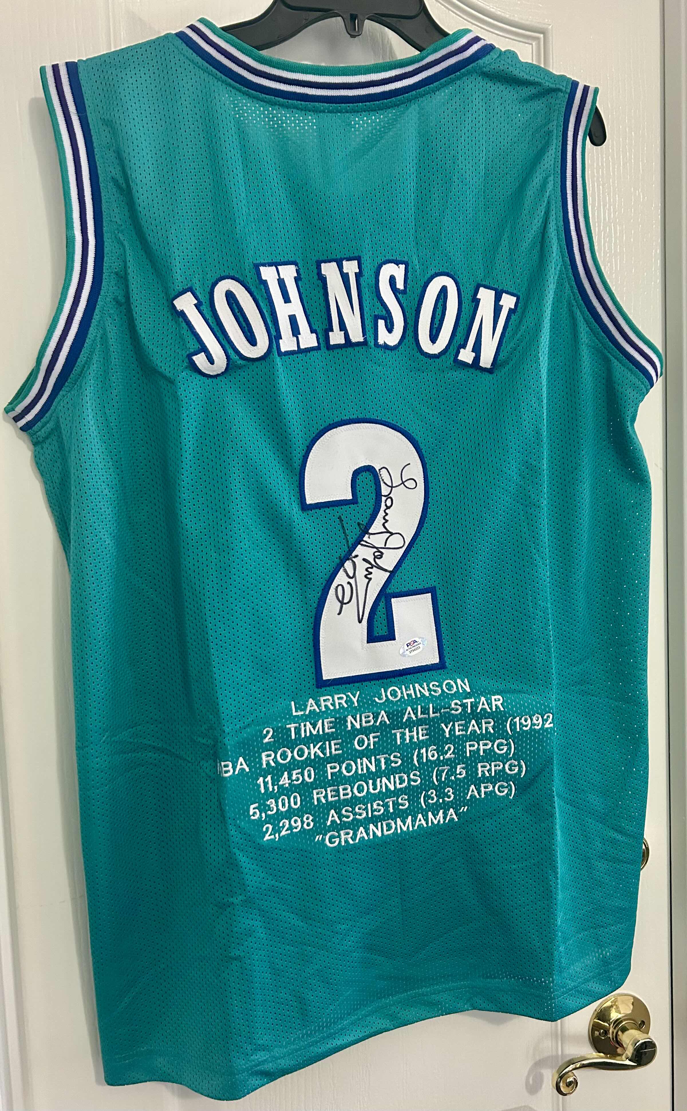 Photo 2 of AUTOGRAPHED LARRY JOHNSON NBA JERSEY