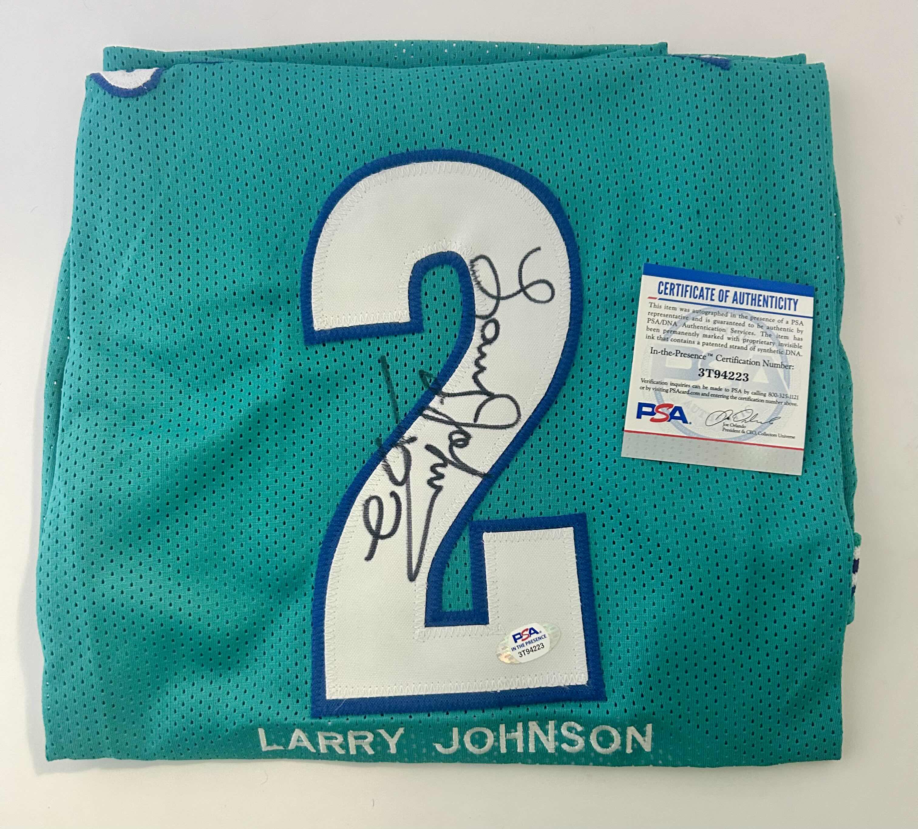 Photo 1 of AUTOGRAPHED LARRY JOHNSON NBA JERSEY