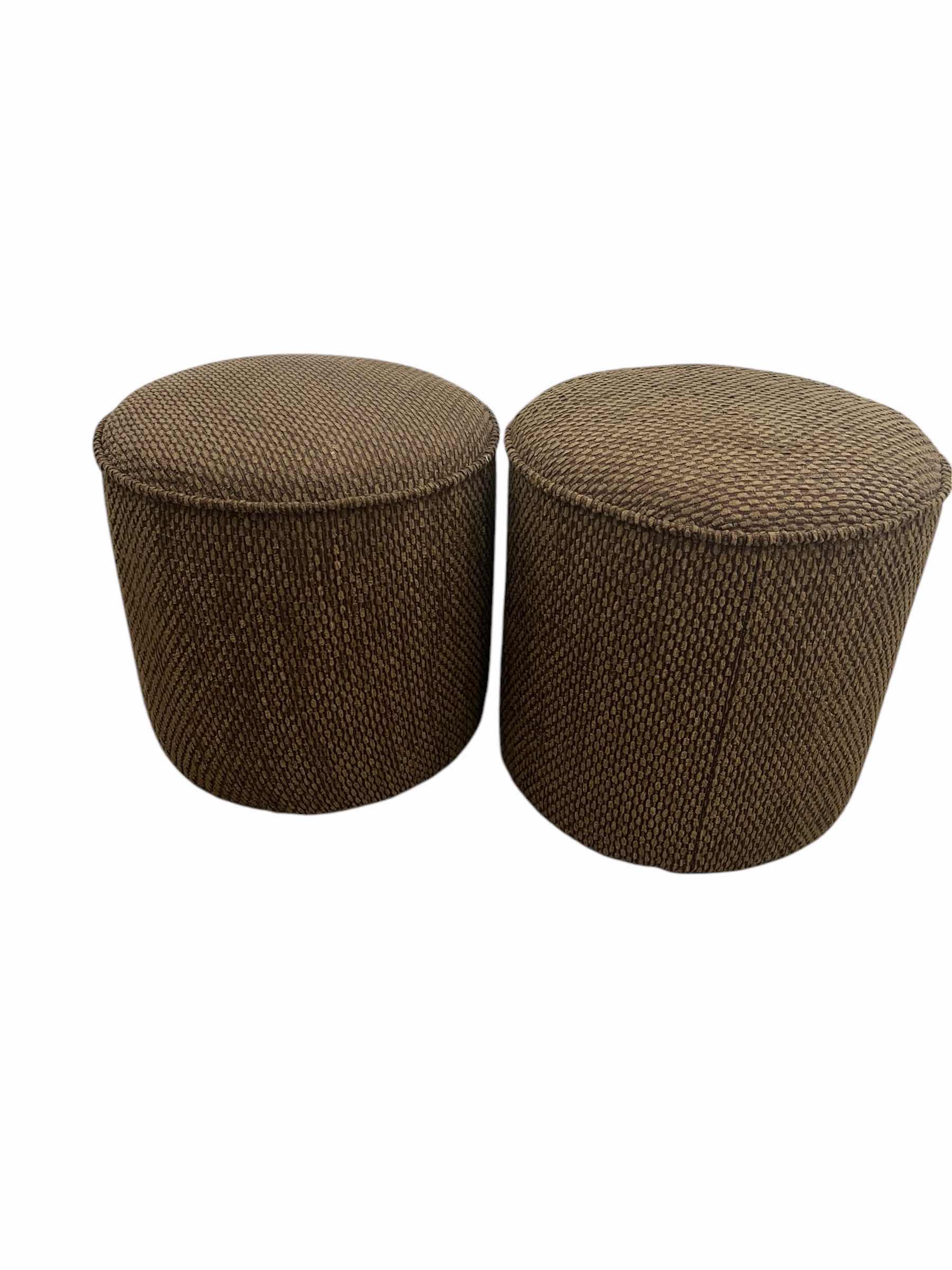 Photo 1 of 2-SMALL FOOT OTTOMANS 15”D x 16”H. MATCHES COUCH (SOLD SEPARATELY)