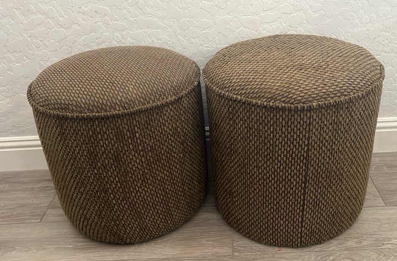 Photo 2 of 2-SMALL FOOT OTTOMANS 15”D x 16”H. MATCHES COUCH (SOLD SEPARATELY)