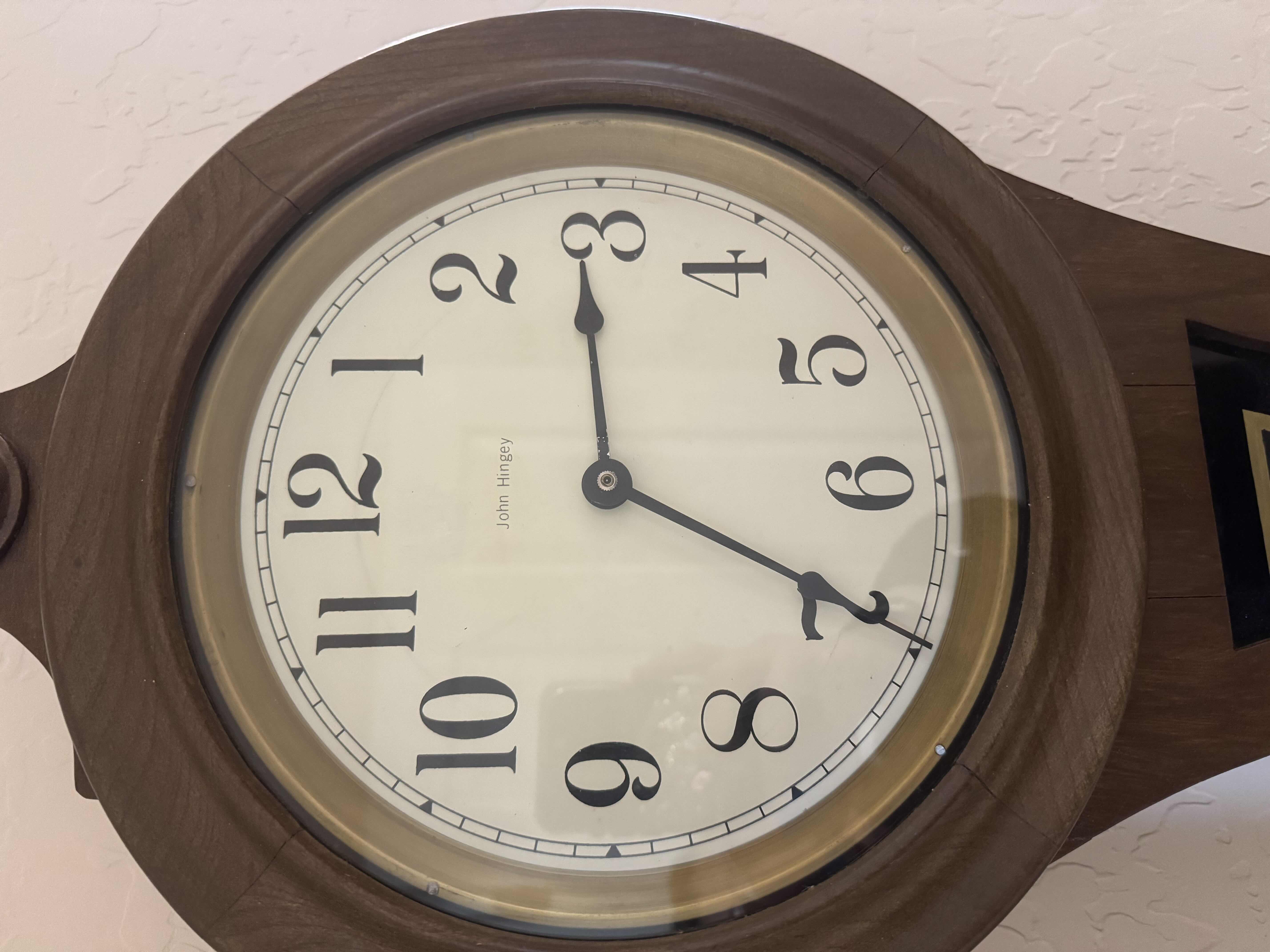 Photo 2 of VINTAGE "FIGURE EIGHT"  WALL CLOCK H39”