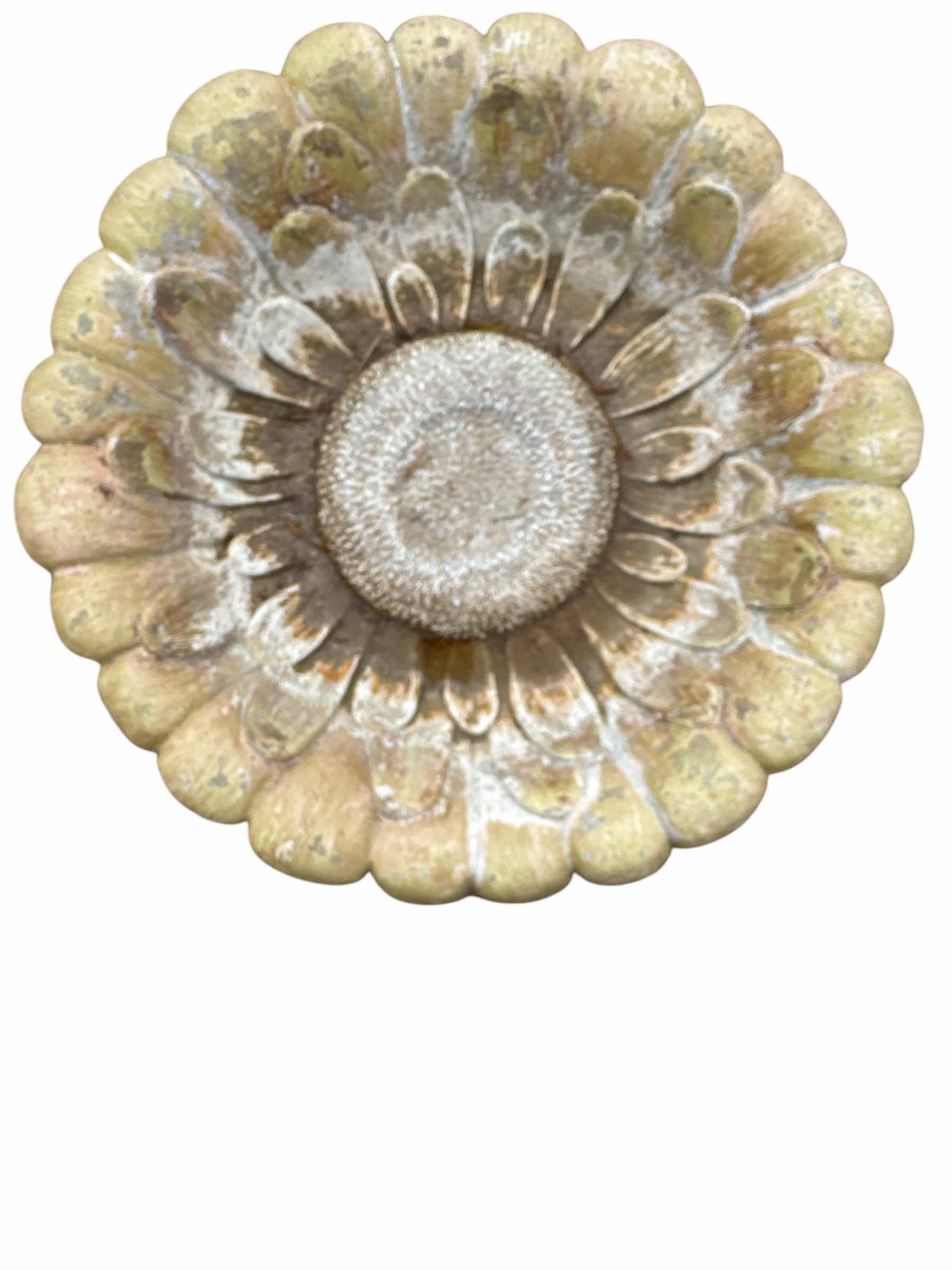 Photo 3 of OUTDOOR DECOR- CERAMIC SUNFLOWER BIRDBATH H28”