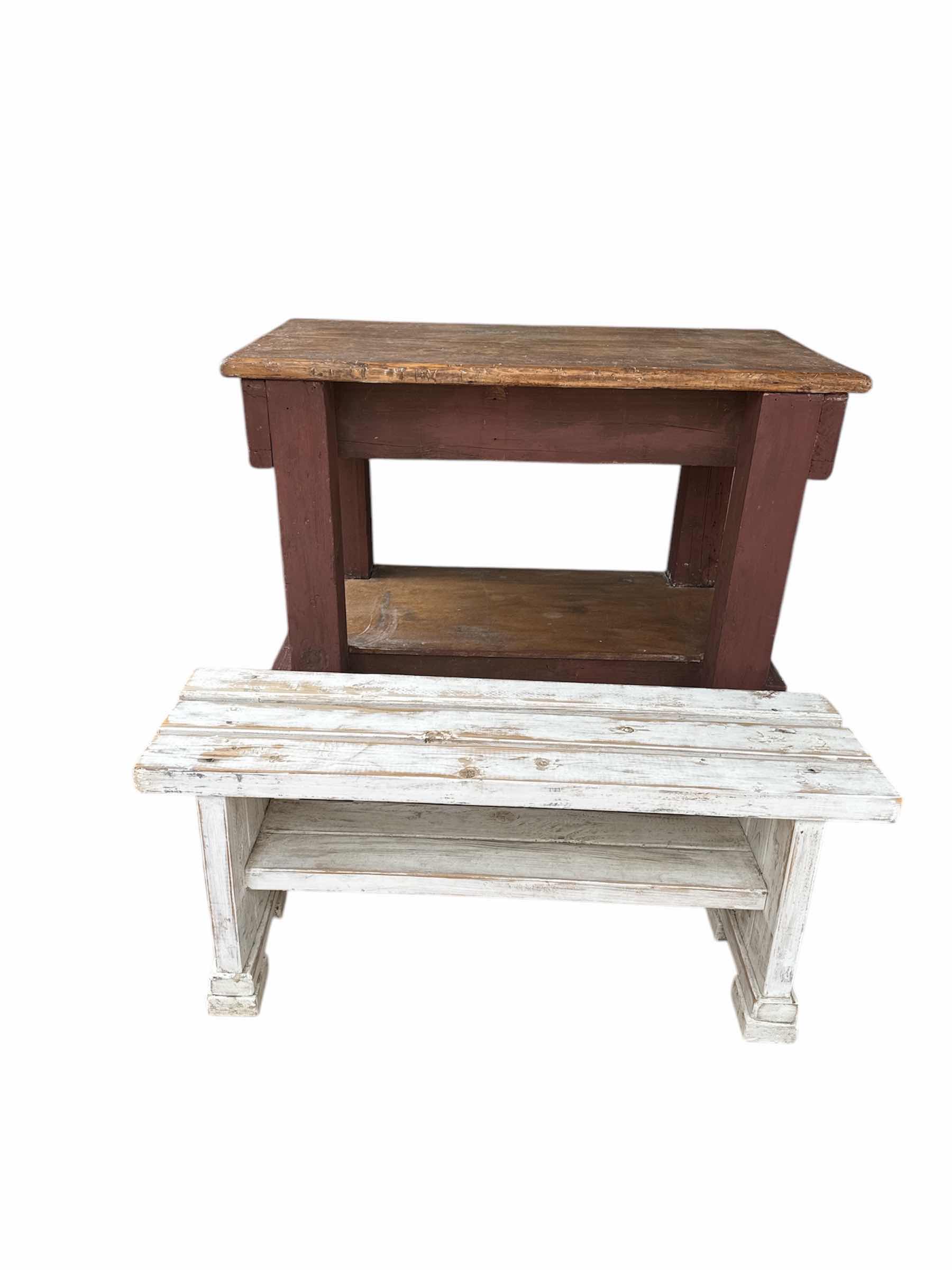Photo 1 of 2 WOOD PIECES- BENCH AND BAR 20” X 37” H 34”