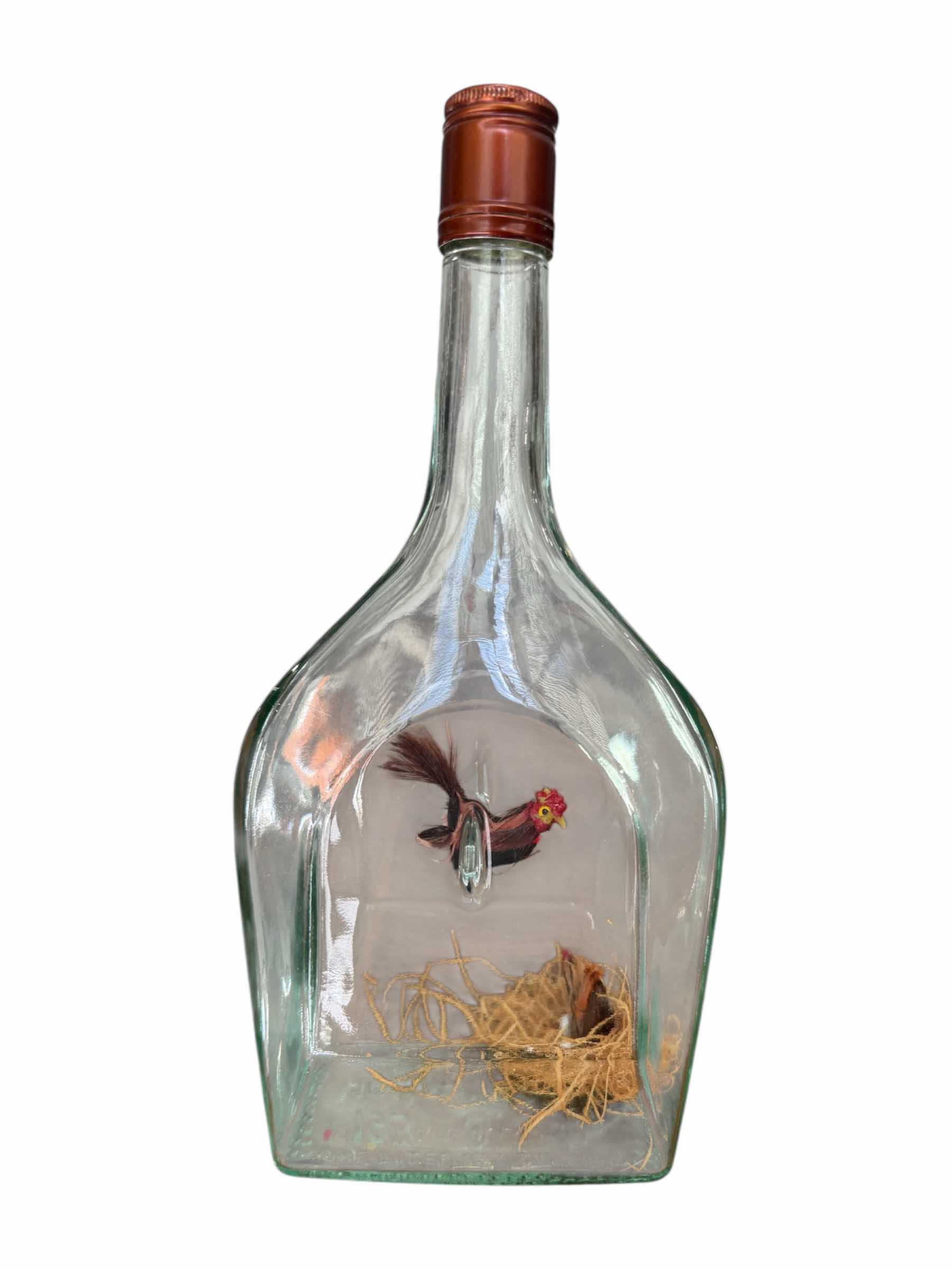 Photo 1 of 48
VINTAGE GLASS BOTTLE ART ROOSTER AND HEN WITH EGGS, HOME DECOR, ART IN A BOTTLE
5.5” X 3.25” X H11”