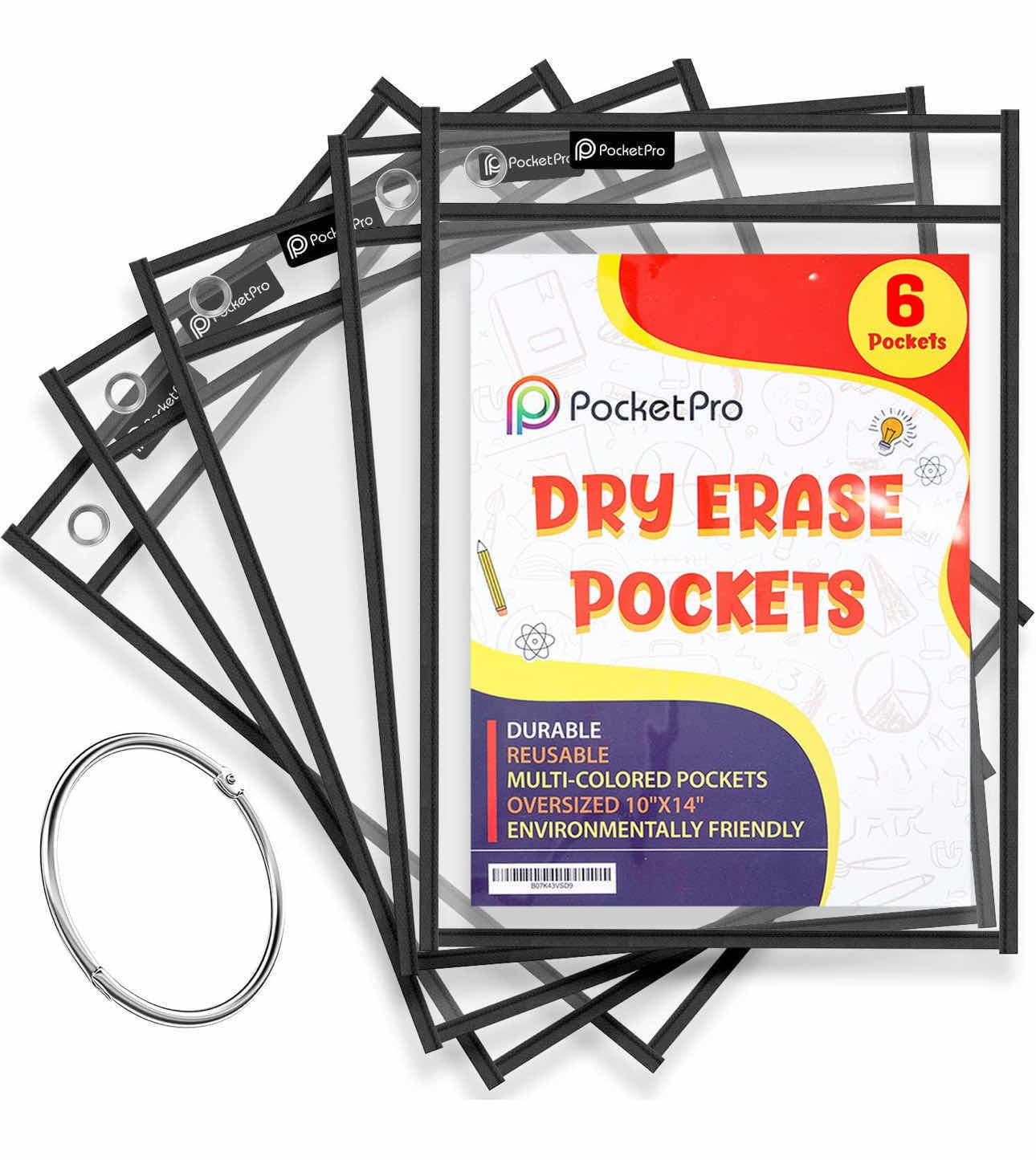Photo 1 of BRAND NEW CASE OF POCKETPRO DRY ERASE POCKETS - 6 PACK 14” X 10”