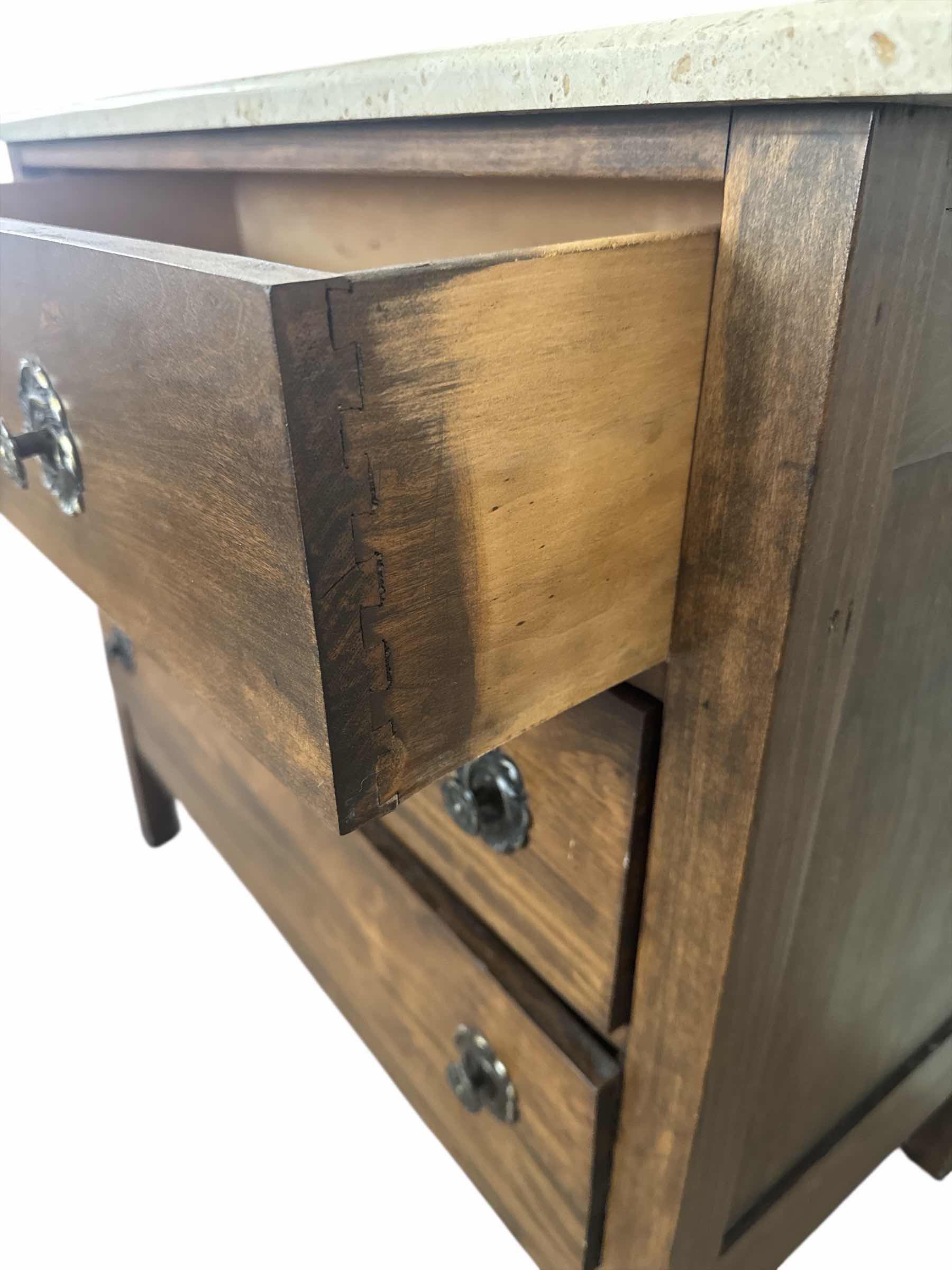 Photo 1 of ANTIQUE WOODEN TILT MIRROR DRESSER WITH DOVETAILED DRAWERS 37“ x 18“ H 66”