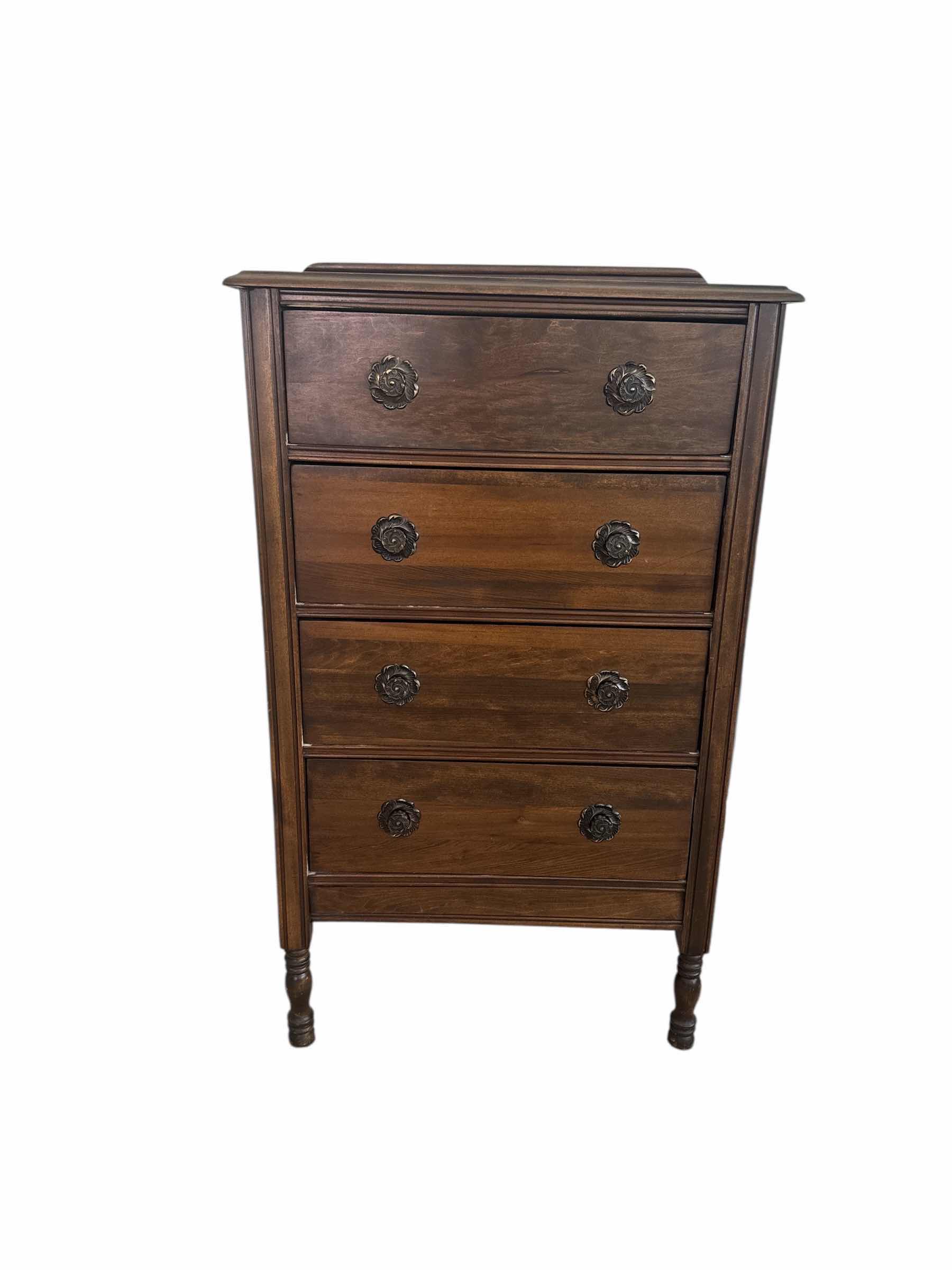 Photo 1 of DARK WOOD VINTAGE DRESSER WITH DOVETAIL DRAWERS 26“ x 17“ H 44”