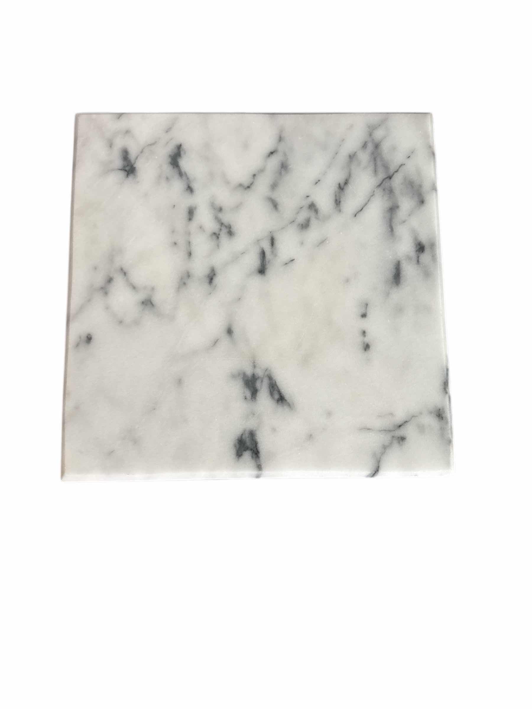 Photo 1 of VINTAGE CHERRY AND MARBLE TABLE 14“ x 14“ H 29”