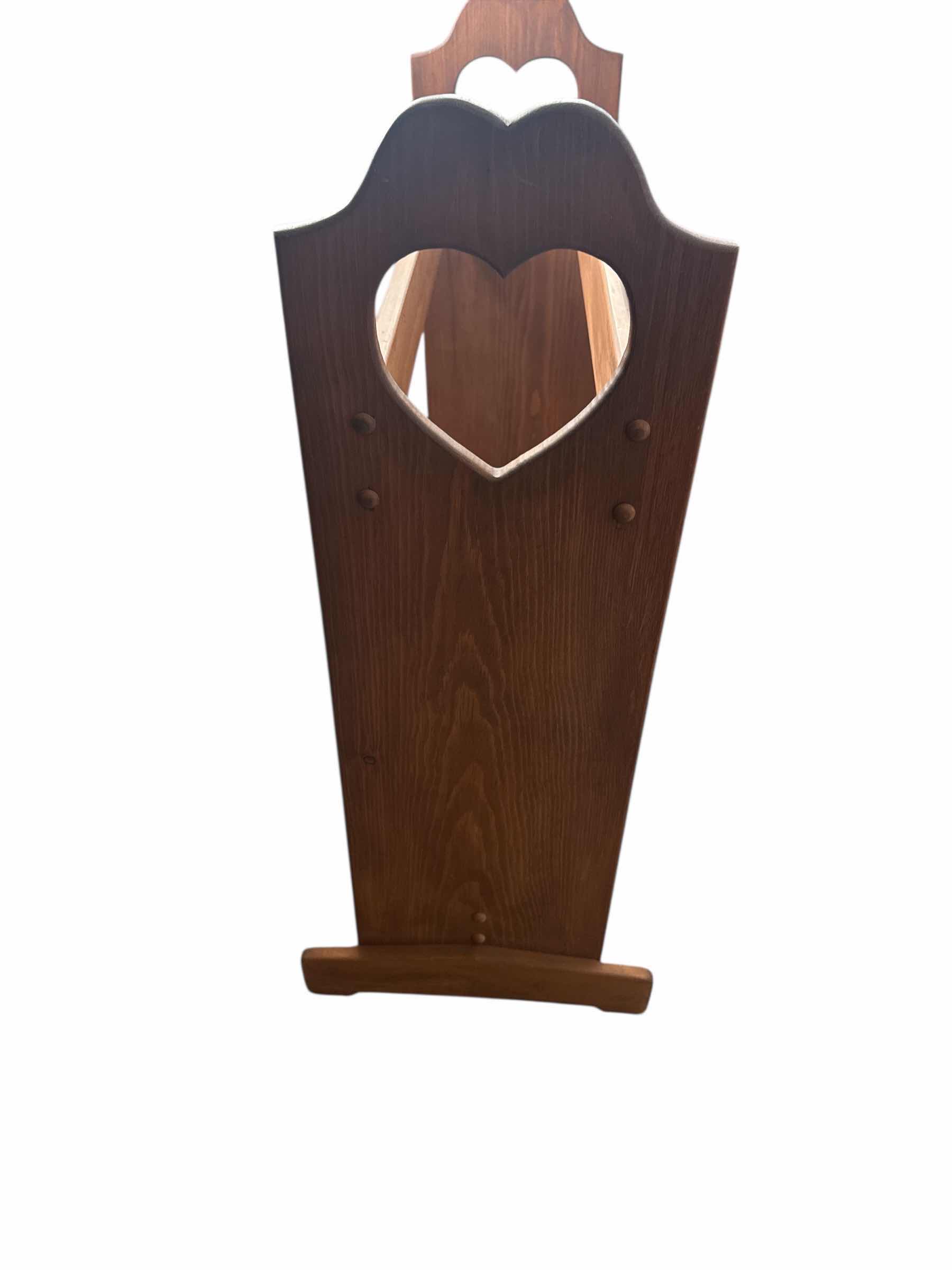 Photo 1 of WOOD QUILT RACK WITH HEART CUTOUTS 34” x 12” H 31”