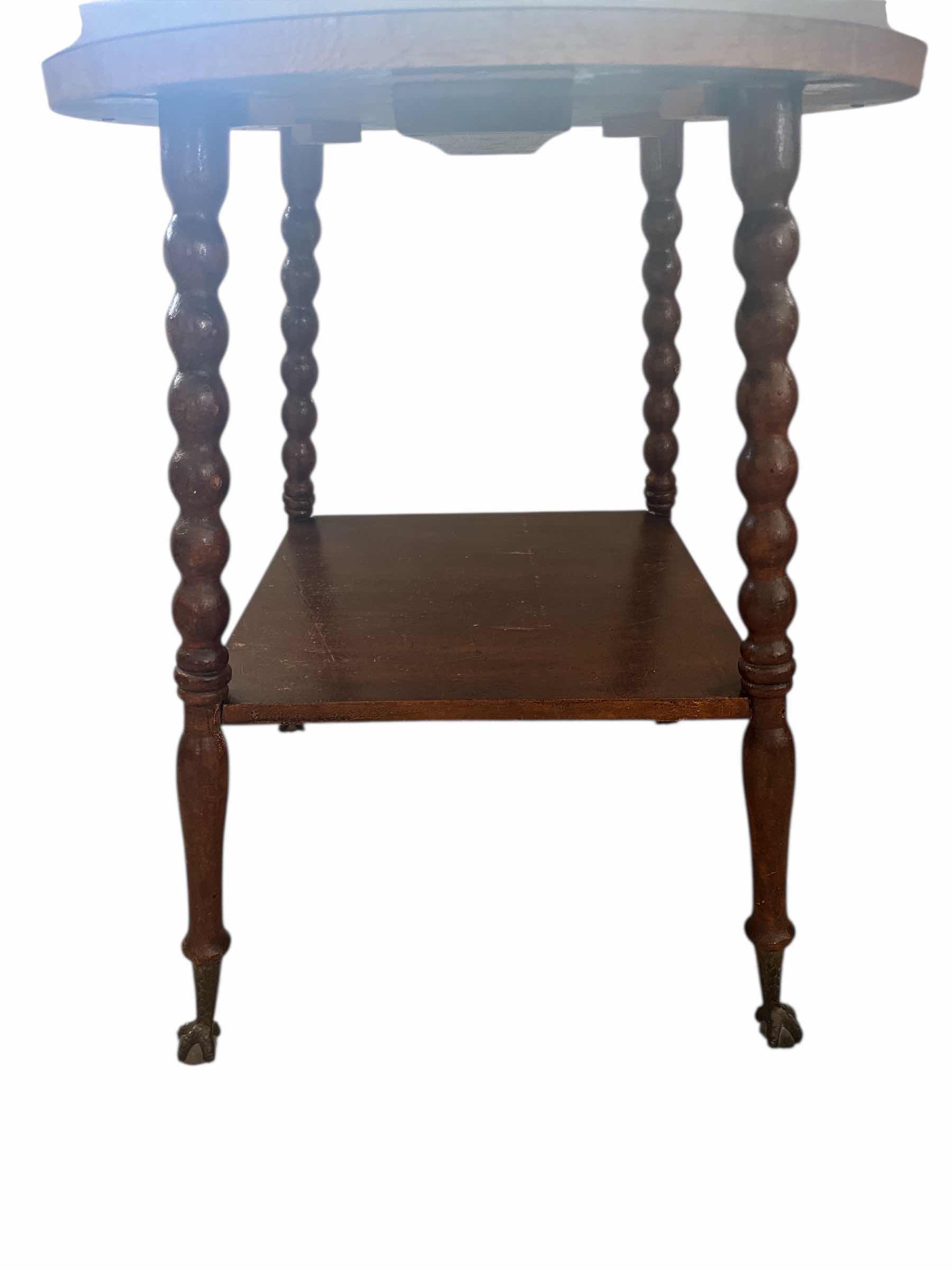 Photo 1 of 425 ANTIQUE QUARTER SAWN  TIGER OAK PARLOR LAMP TABLE