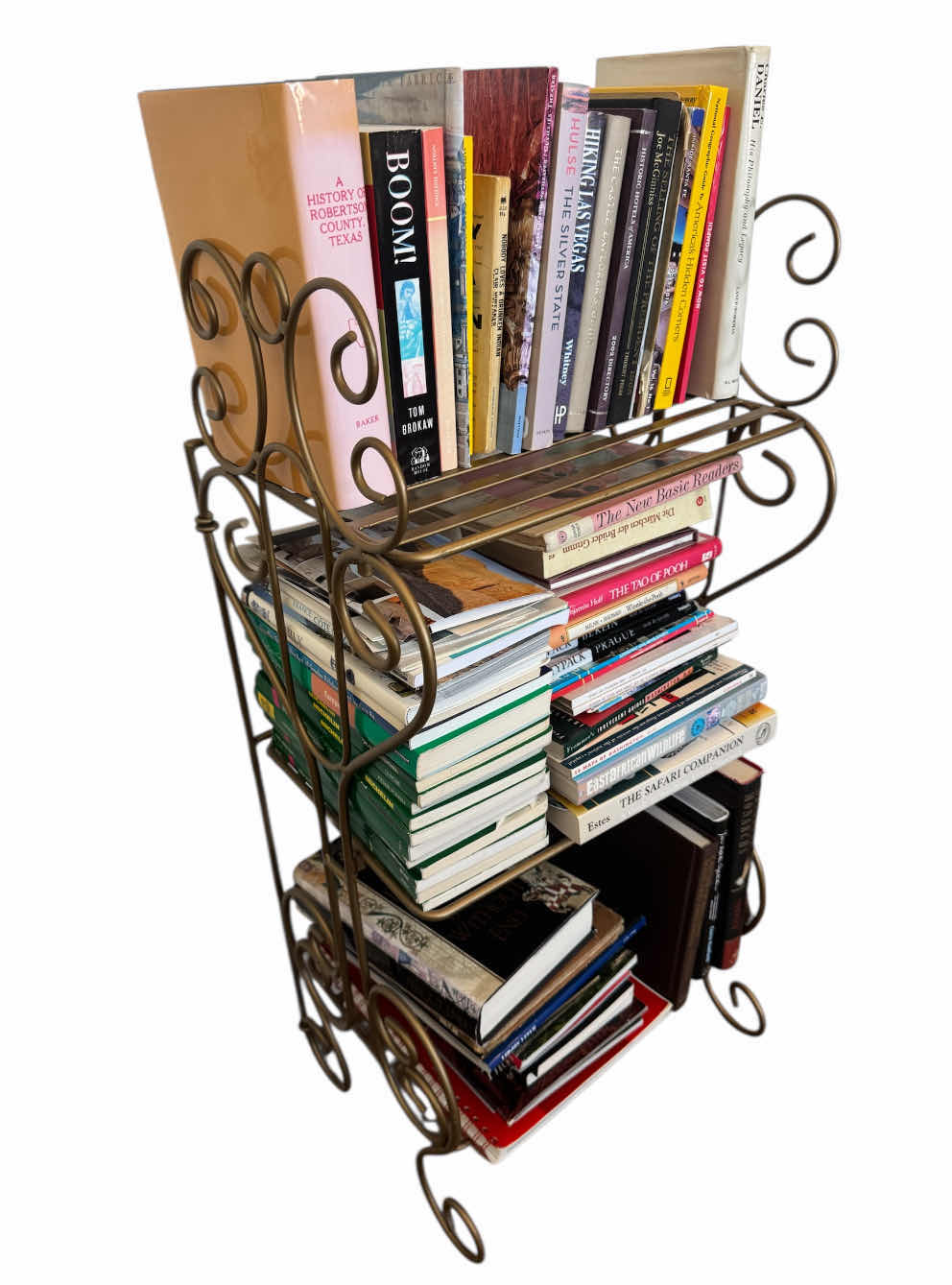 Photo 1 of 90
VINTAGE WOODEN STAND, PEDESTAL, BOOKS, AND MEATL SHELF.

SHELF
13” X 15” X H33”

WOODEN STAND
9.5” X 9.5” X H27”