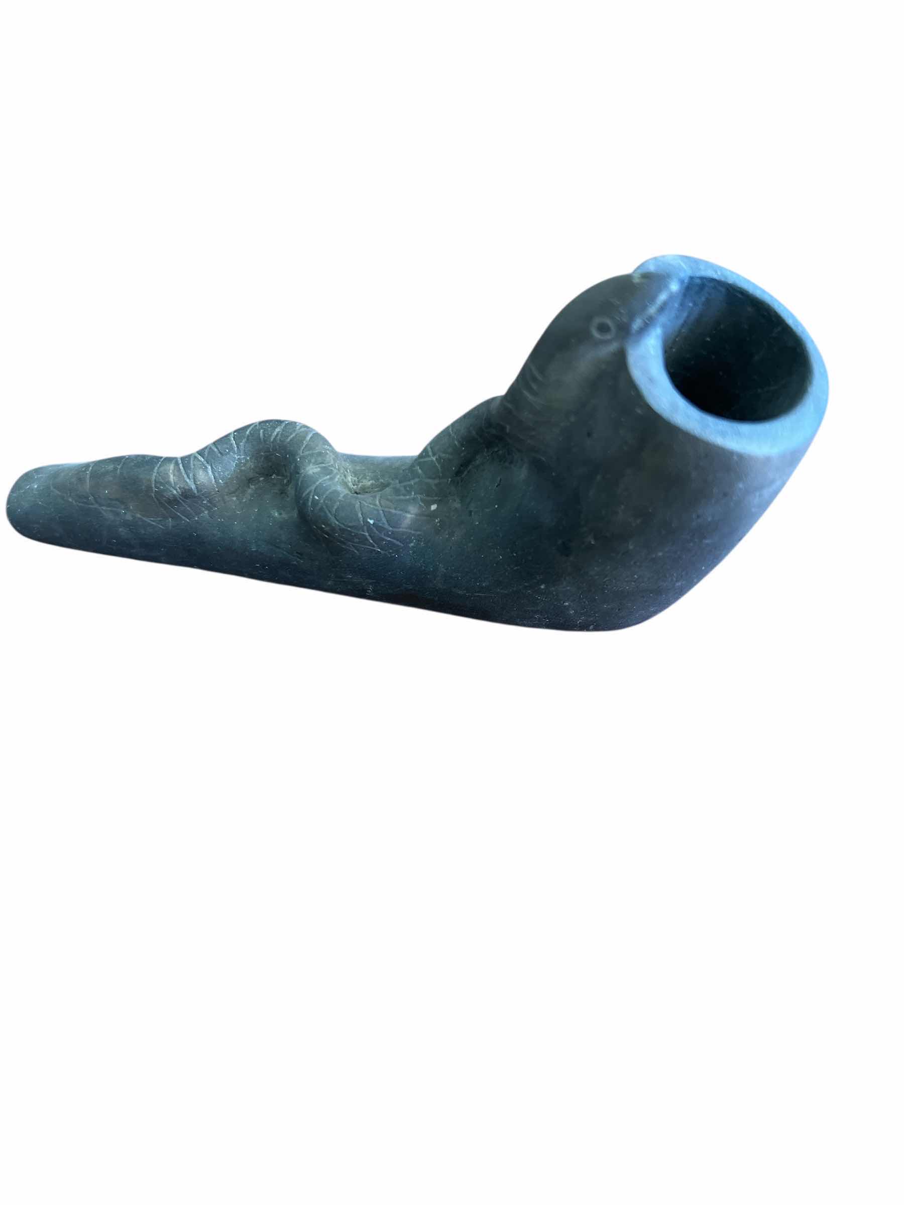 Photo 1 of PRIMITIVE SNAKE CLAY PIPE 6”