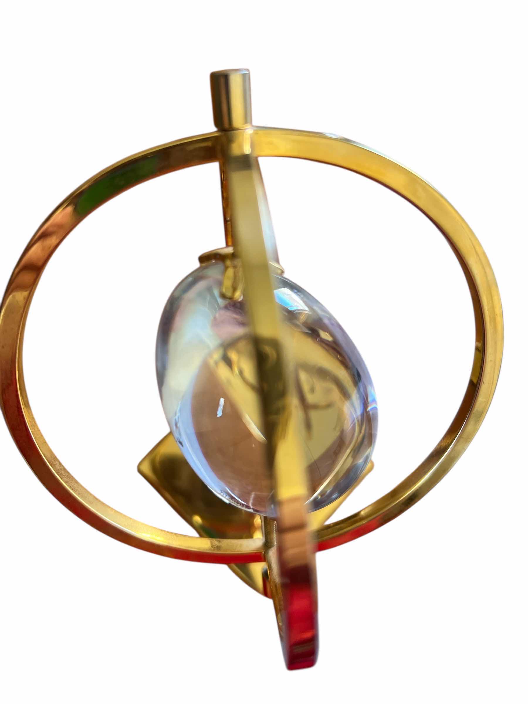 Photo 1 of BACCARAT CRYSTAL EGG IN GLABE SPHERE HOLDER