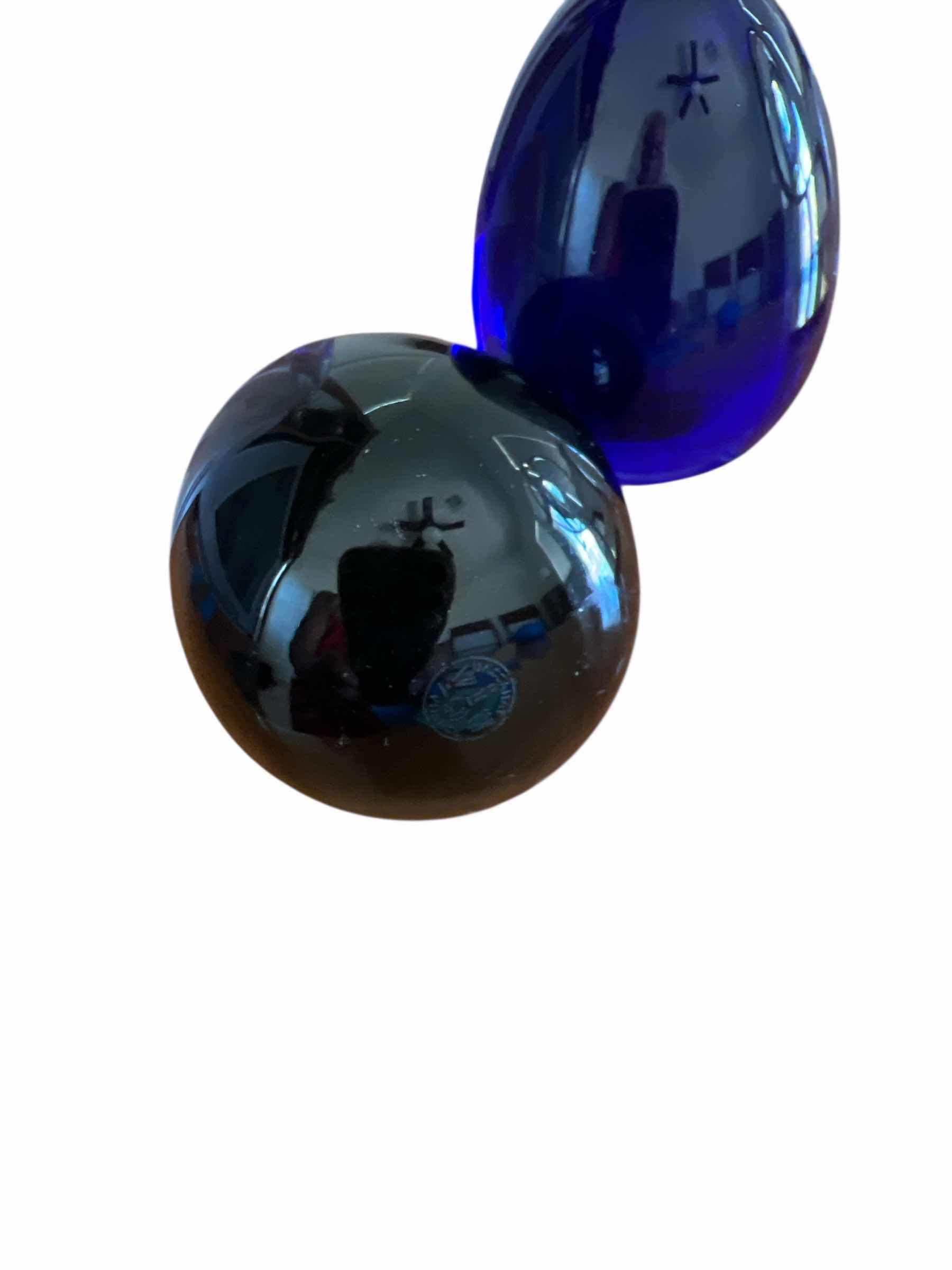 Photo 1 of THREE ART GLASS CRYSTAL EGGS SIGNED: ATLANTIS AND 2 BACCARAT