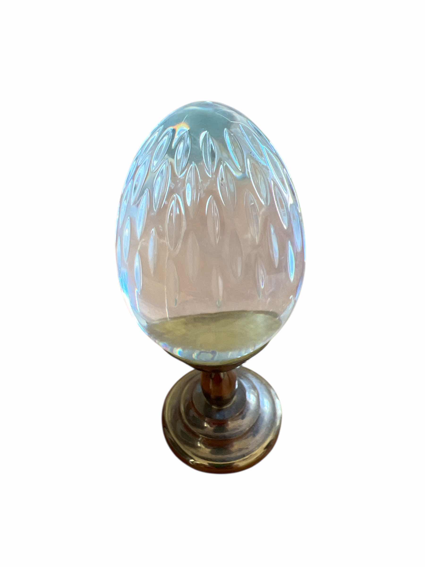 Photo 1 of BACCARAT CRYSTAL EGG WITH STAND