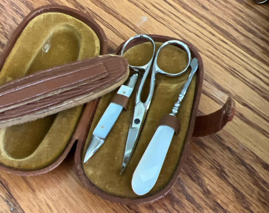 Photo 1 of VINTAGE MOTHER OF PEARL NAIL KIT