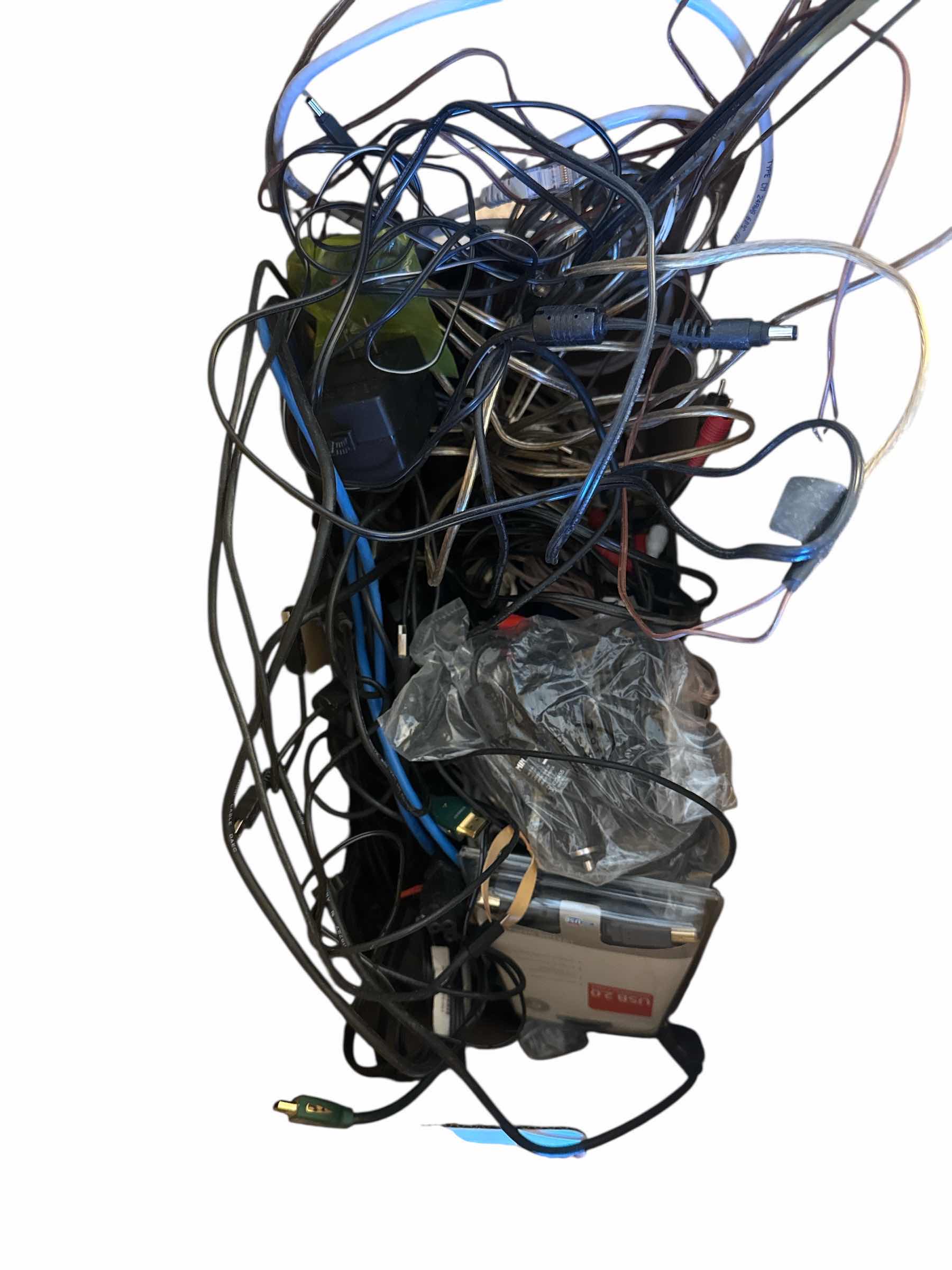 Photo 1 of BOX OF VARIOUS ELECTRONIC CORDS