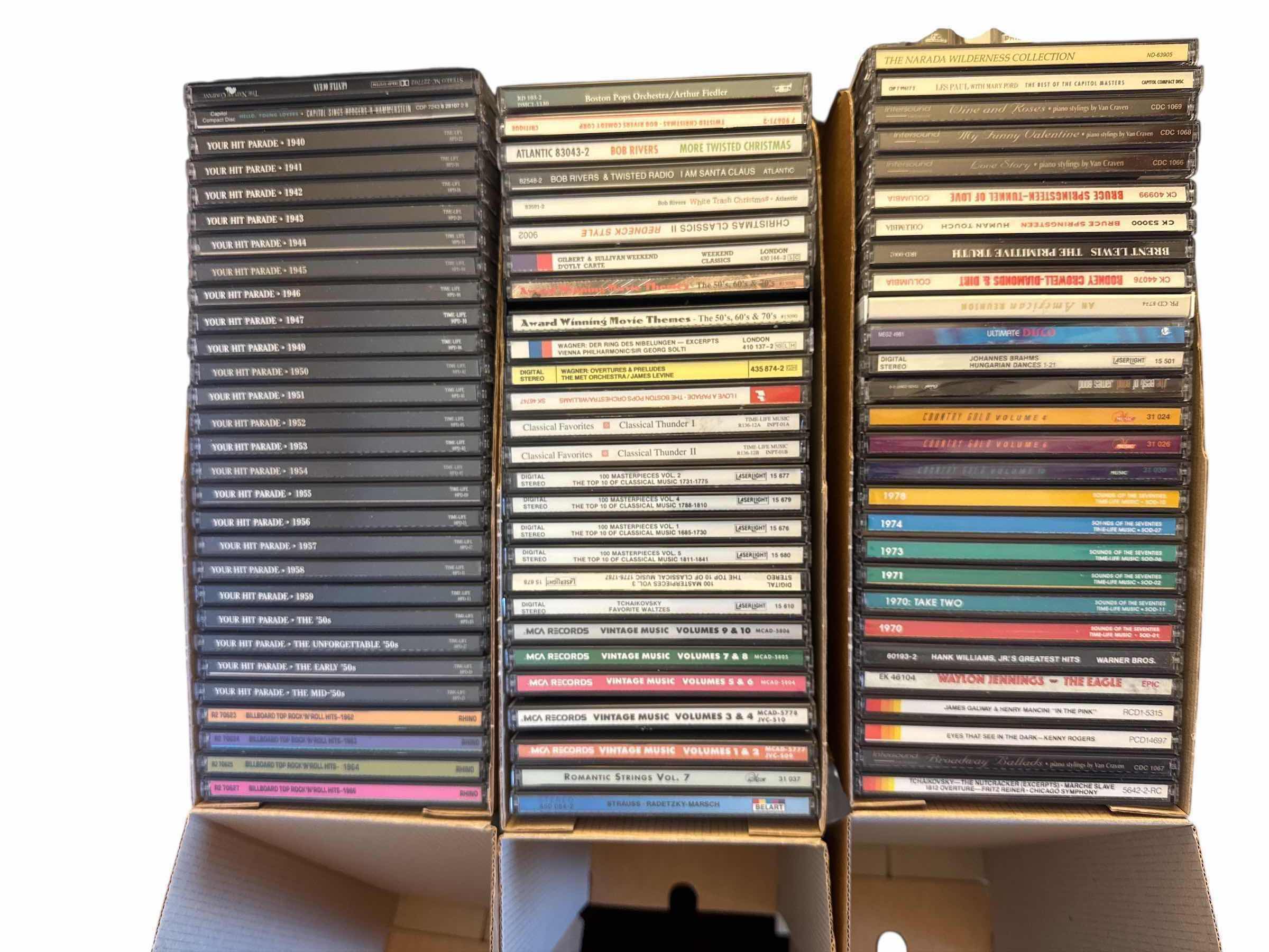 Photo 1 of CDs IN STORAGE BOXES & CASSETTES WITH STORAGE