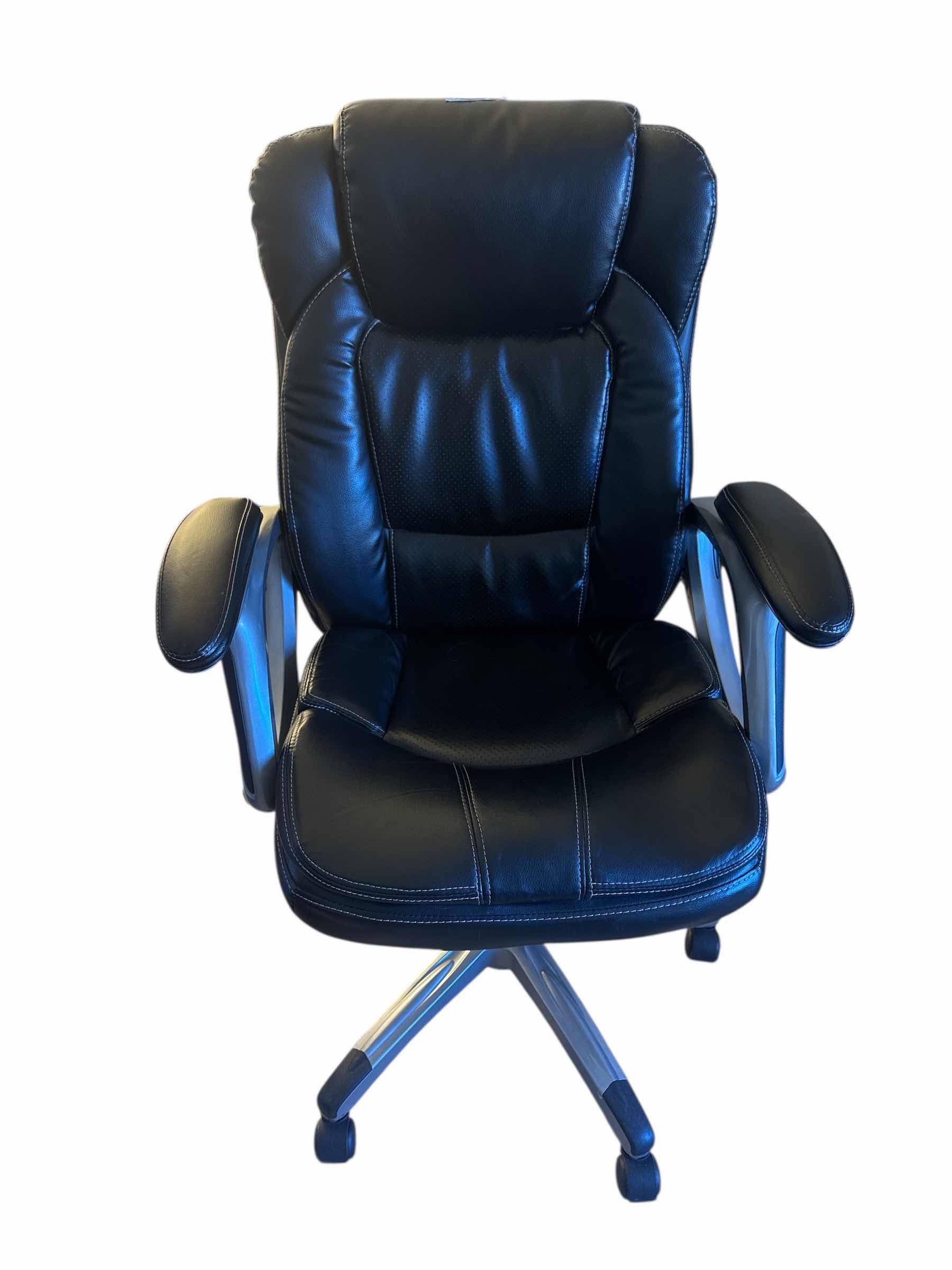 Photo 1 of BLACK LEATHER OFFICE CHAIR
