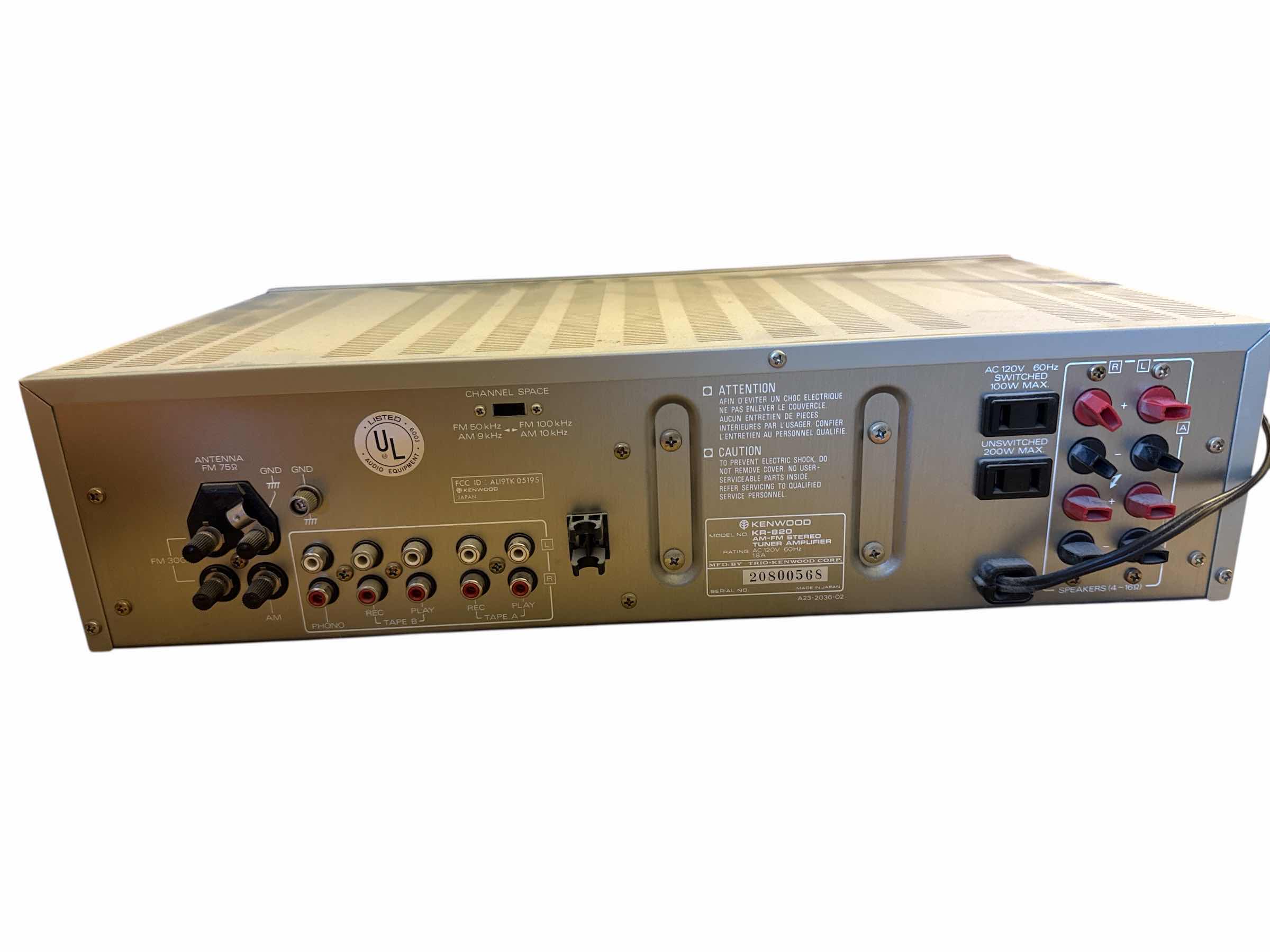 Photo 1 of KENWOOD STEREO RECEIVER KR-820
