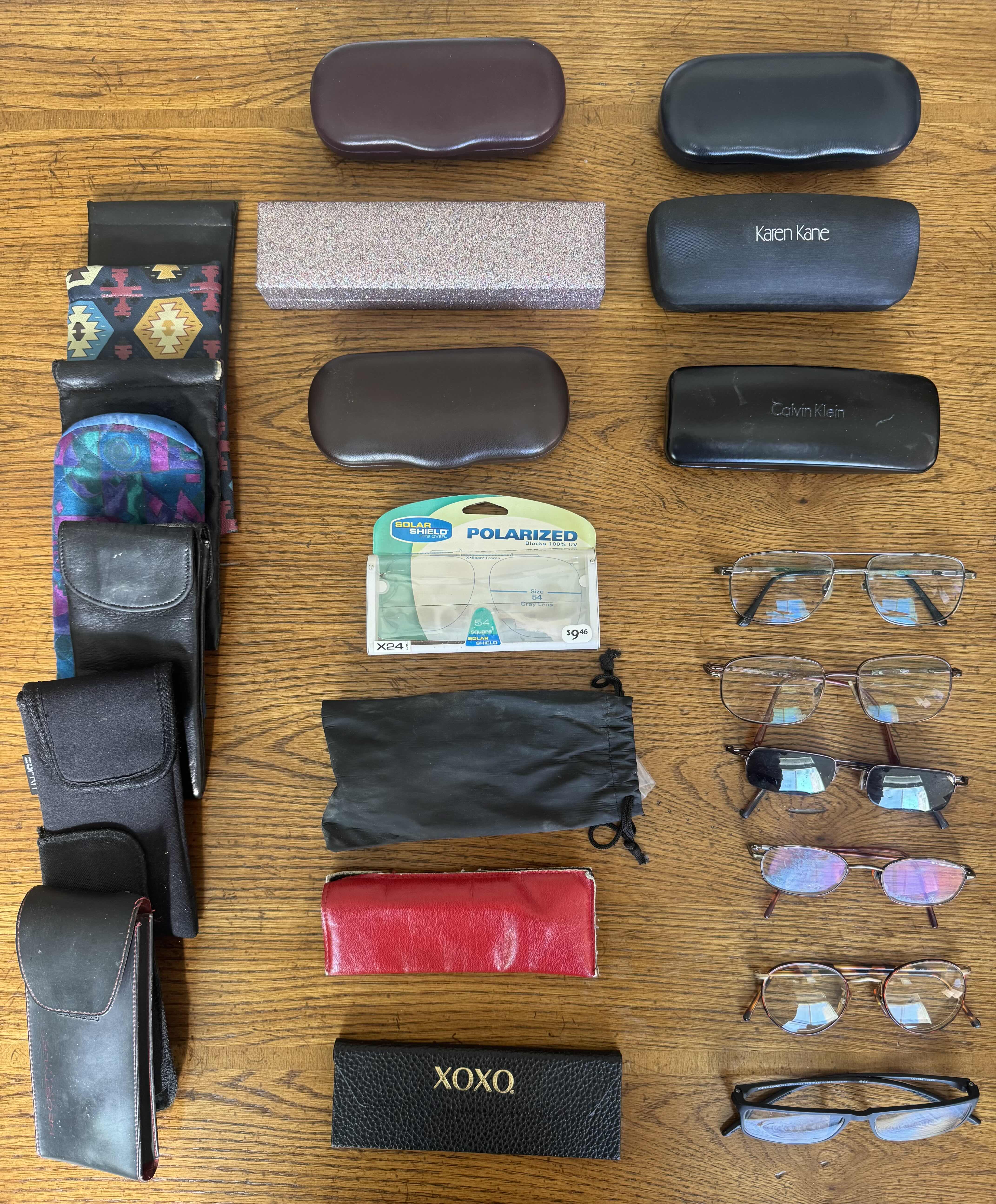 Photo 1 of 80
ASSORTED MENS AND WOMENS SUNGLASSES, READER GLASSES, HARD CASE/COVERS FOR GLASSES/SUNGLASSES. ACCESSORIES FOR GLASSES AND SUNGLASSES
