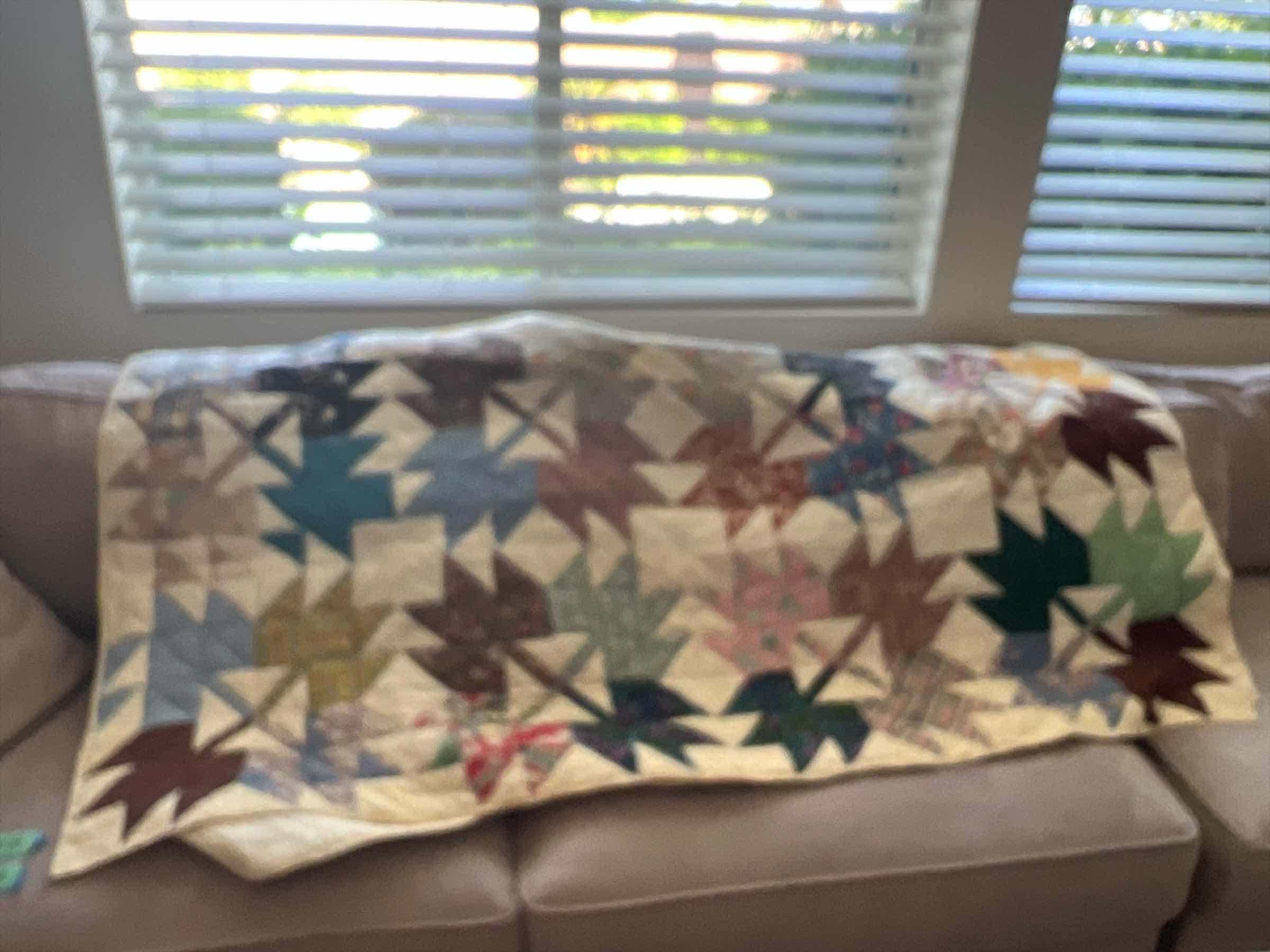 Photo 1 of HAND MADE VINTAGE PACT HWOED QUILT - TWIN SIZE
