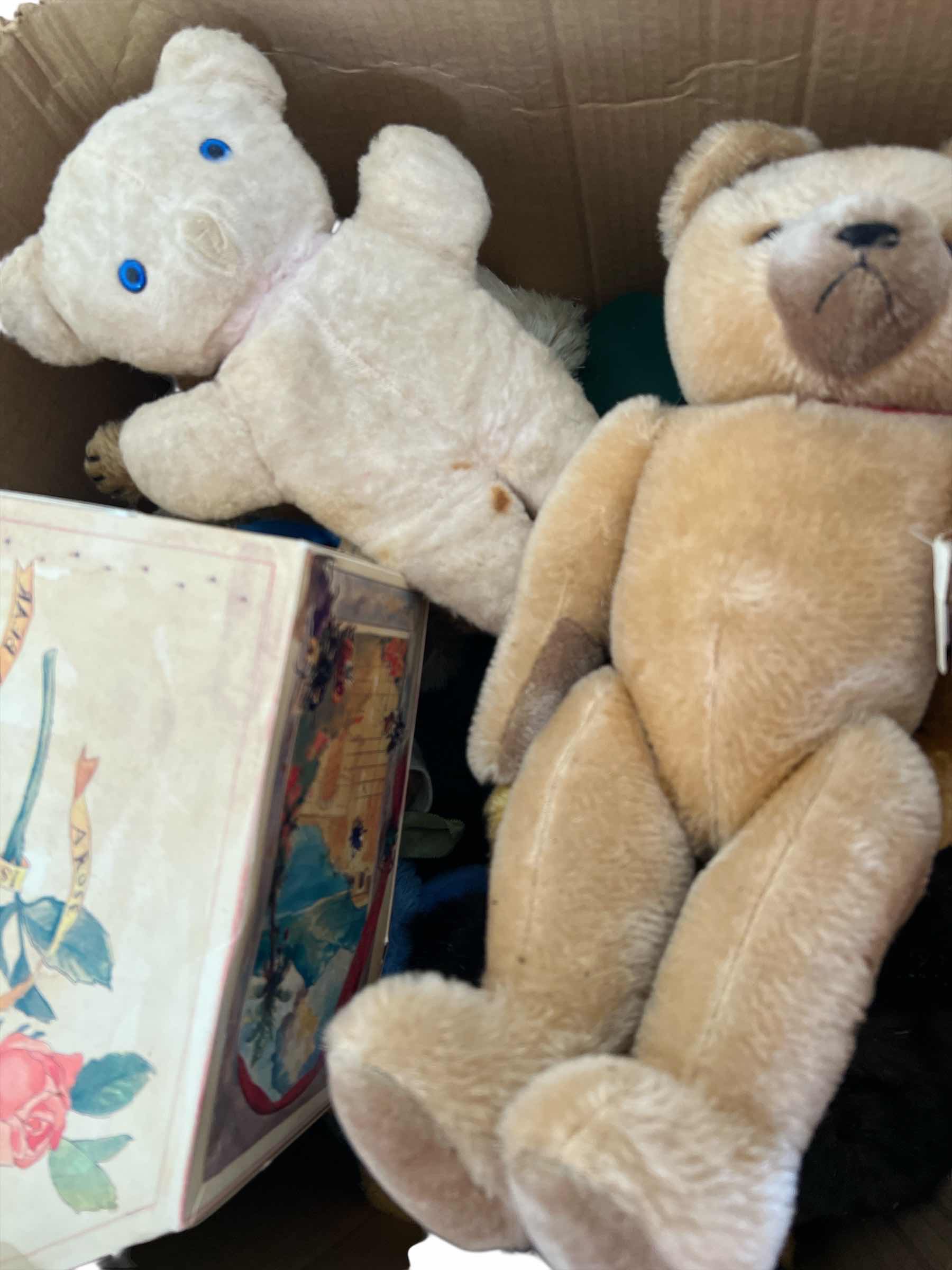 Photo 1 of BOX OF STUFFED ANIMALS AND PLUSHIES