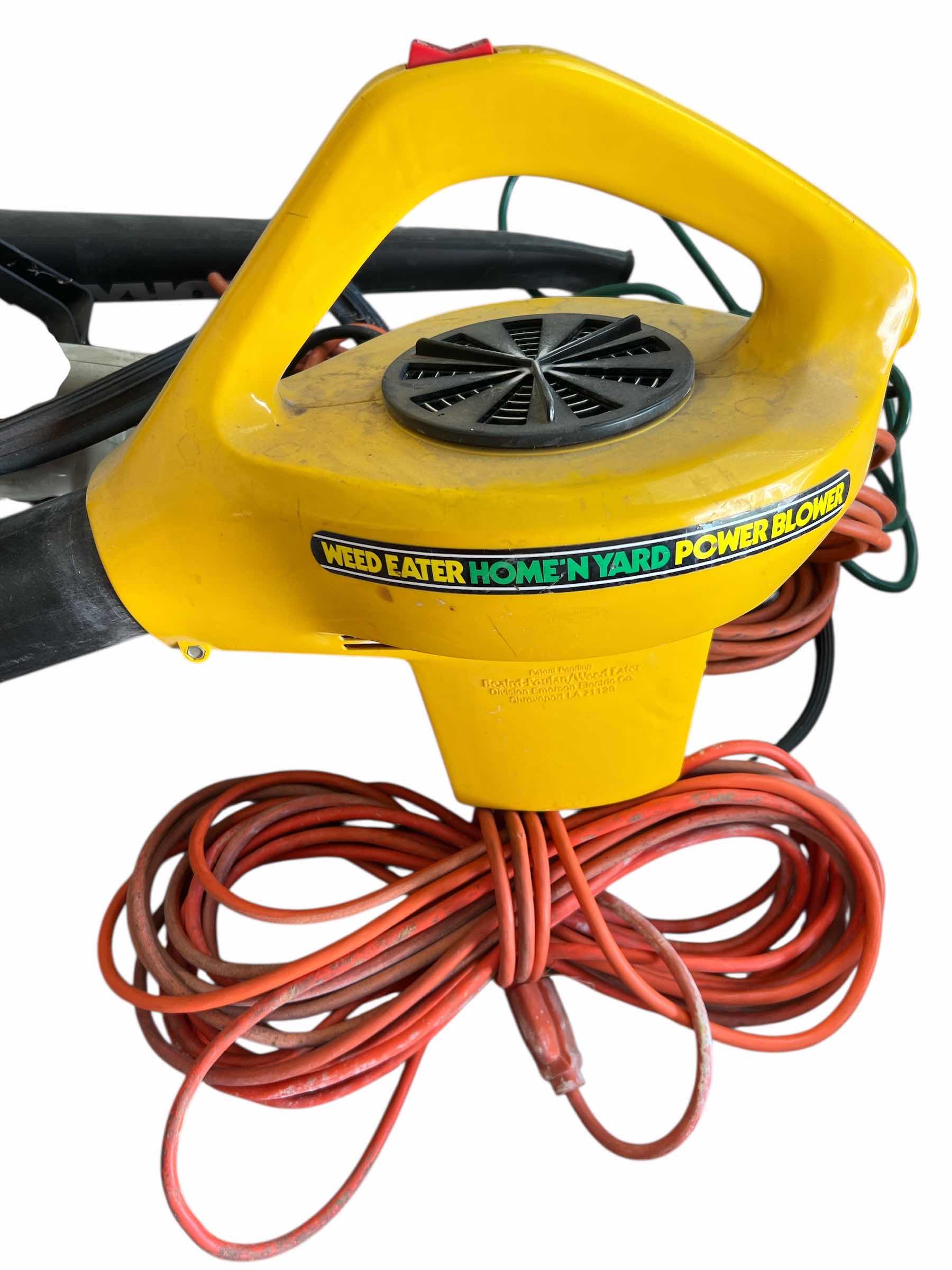 Photo 1 of LOT OF CORDED GARDEN TOOLS - IDO 18” HEDGER. - WEED EATER HOME AND YARD VAC AND IWORX LEAF BLOWER AND JUMPER CABLES