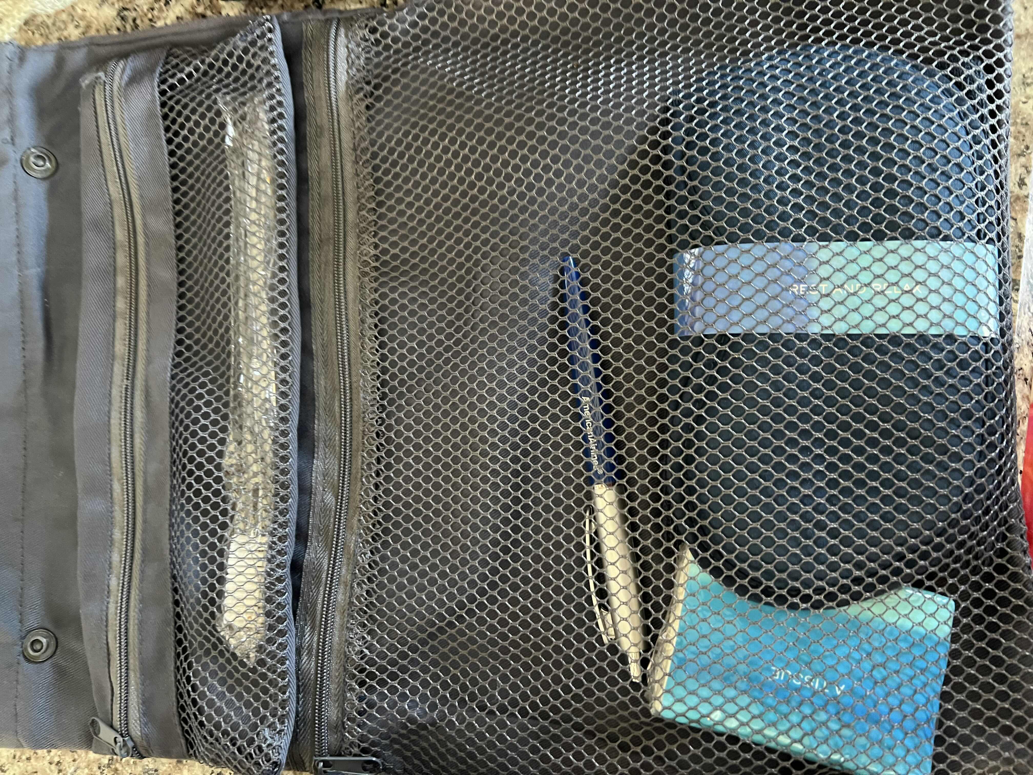 Photo 1 of THEEE VINTAGE AIRLINES AMENITIES BAGS - INTACT ONE IS A SMALLISH BACKPACK