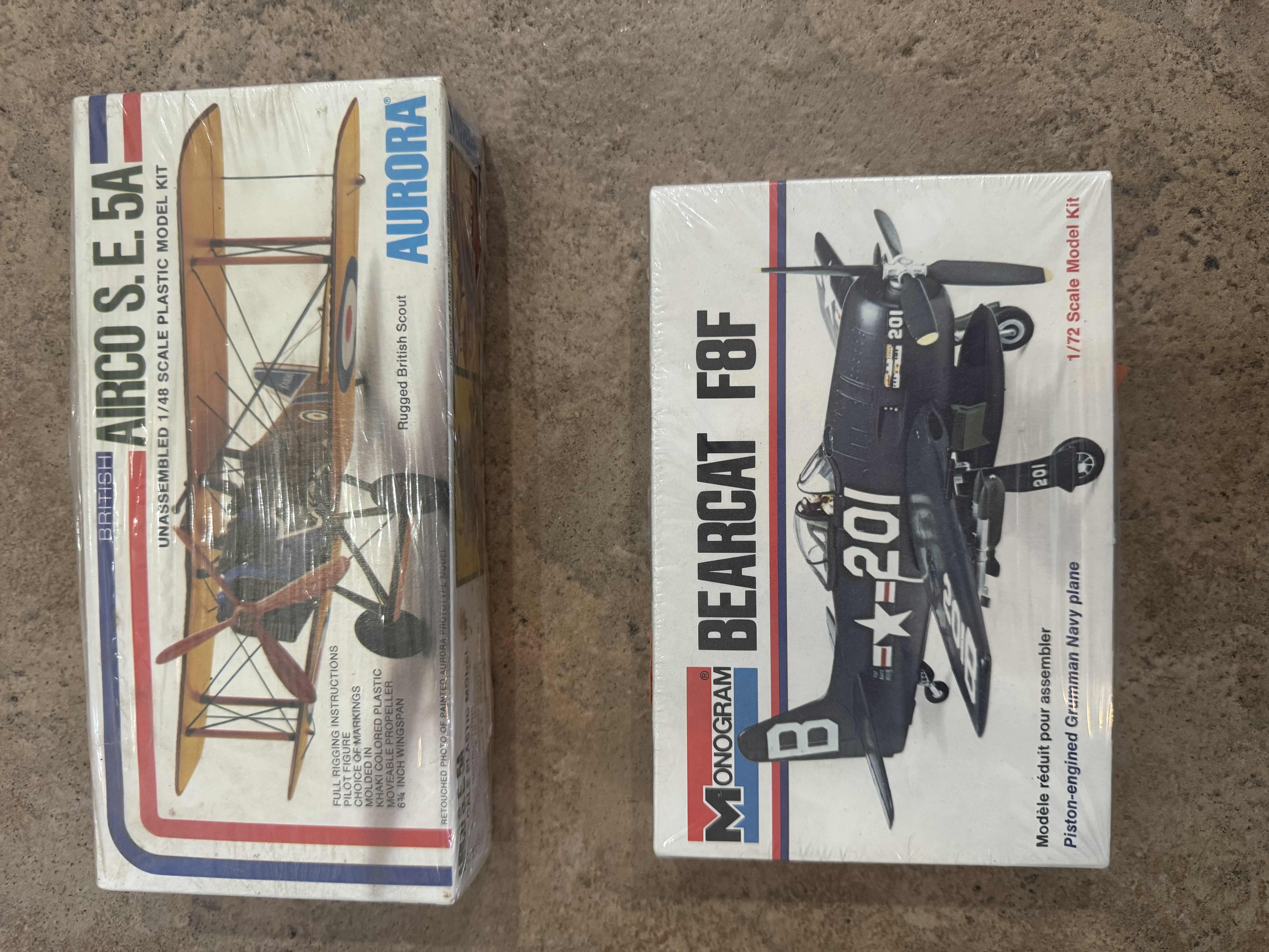 Photo 1 of 55
2-VINTAGE SEALED PLASTIC PLANE MODEL KIT AIRCO S. 5A AURORA NO. 755 AND BEARCAT F8F MONOGRAM MODEL NO 6789 COLLECTABLE, TOY MODEL COLLECTION