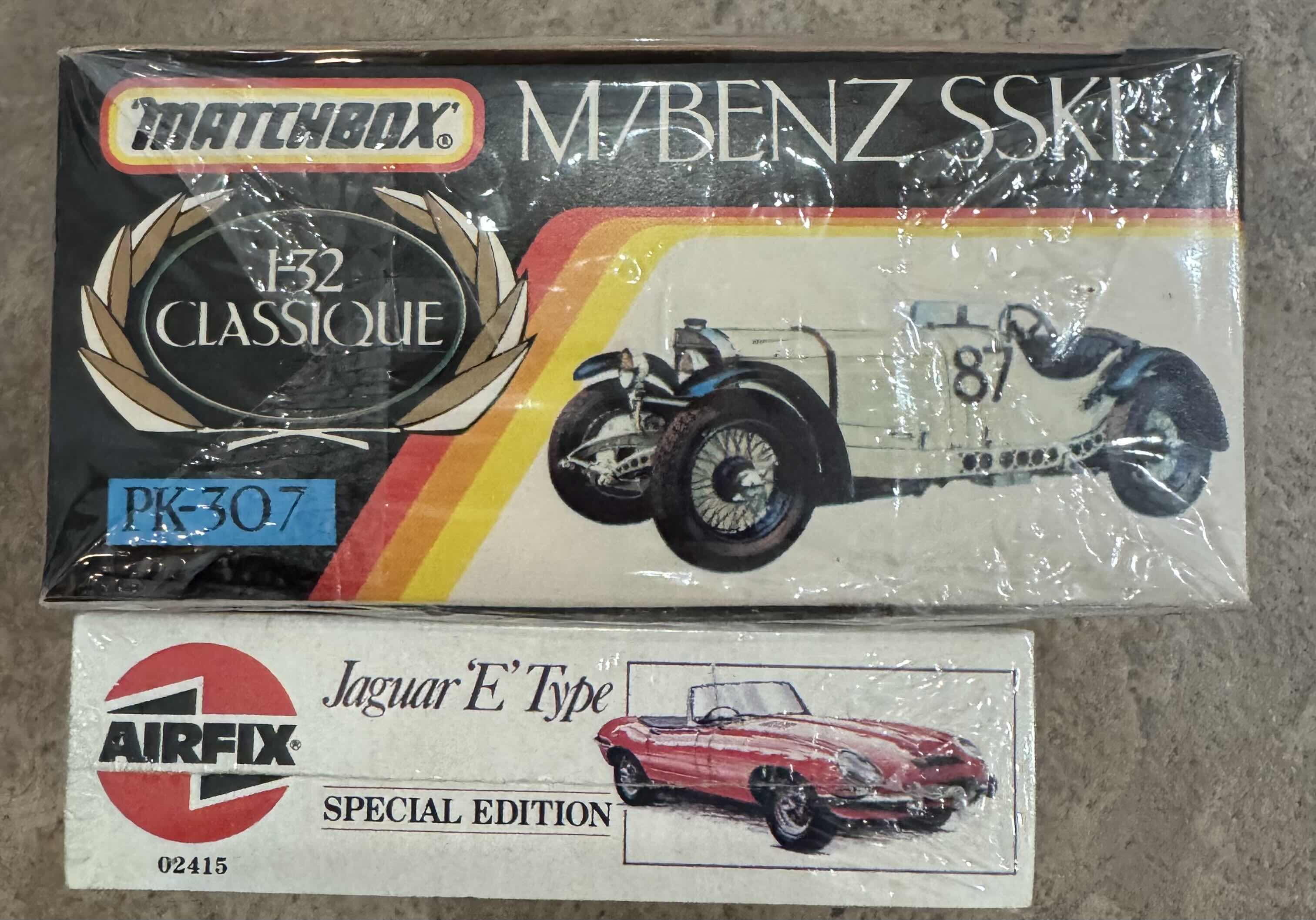 Photo 1 of 100
2- VINTAGE SEALED MODEL KIT, MATCHBOX M/BENZ SSKL PK-307 AND AIRFIX JAGUAR E TYPE SPECIAL EDITION 02415