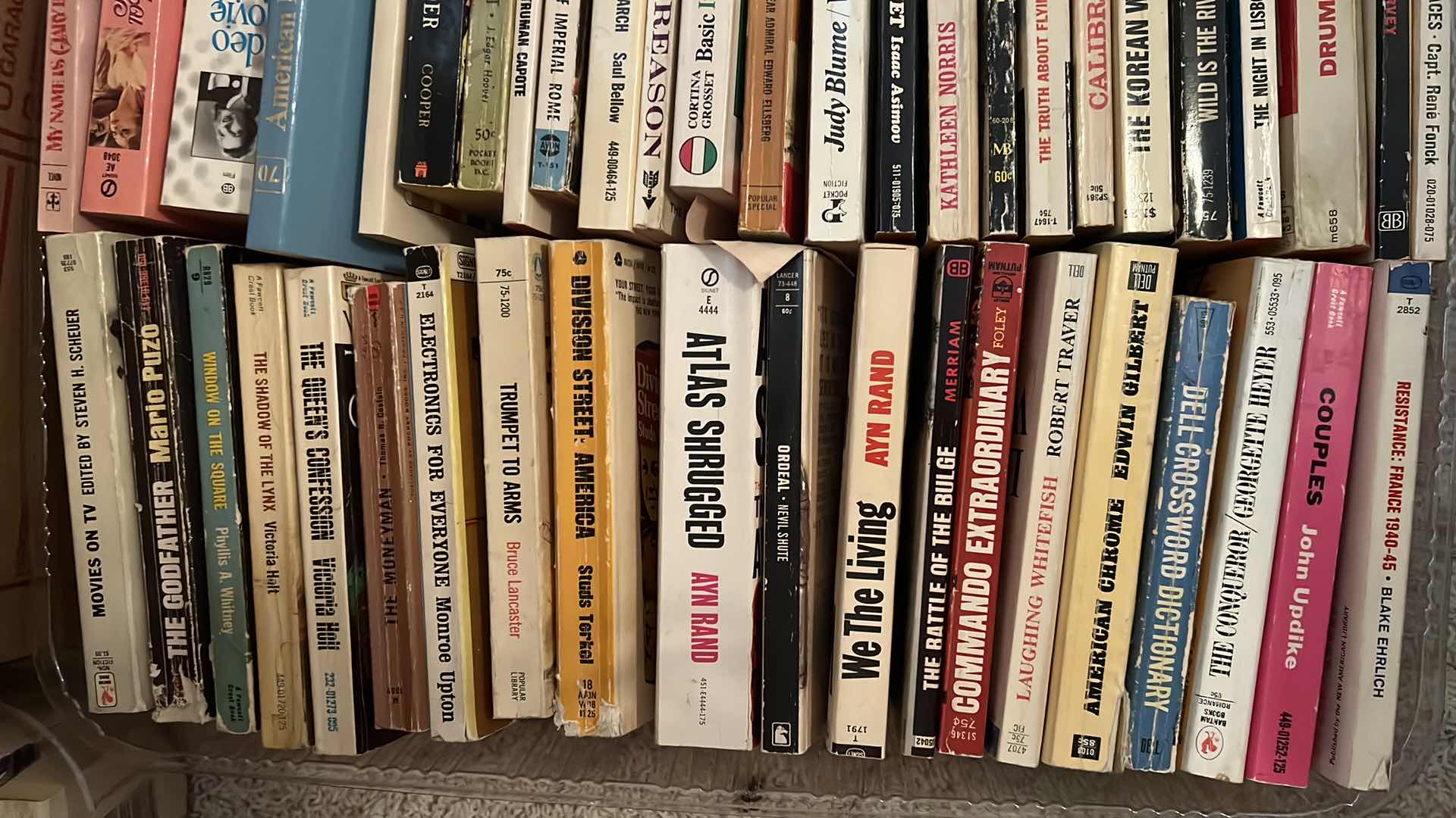 Photo 1 of PLASTIC TRAY OF PAPERBACK BOOKS  - ROMANCE AND HISTORICAL NOVELS AND MORE