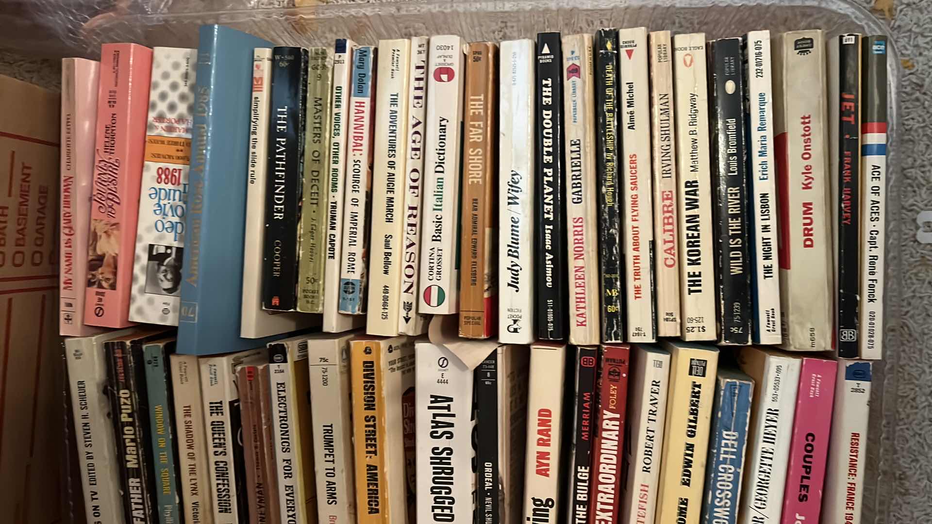 Photo 1 of PLASTIC TRAY OF PAPERBACK BOOKS  - ROMANCE AND HISTORICAL NOVELS AND MORE