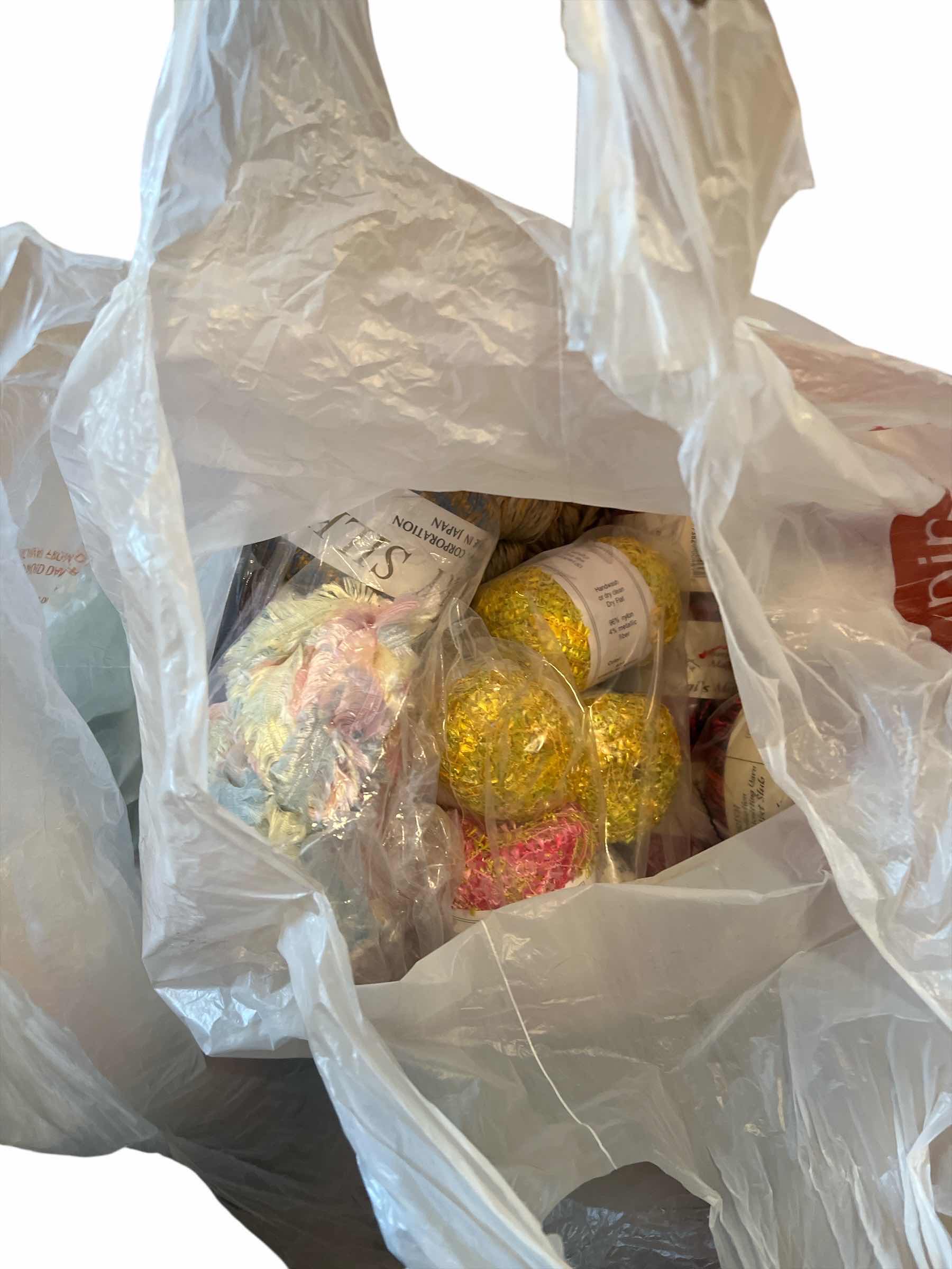 Photo 1 of BAG OF FUZZY YARN, STRAW INTO GOLD YARN AND MORE