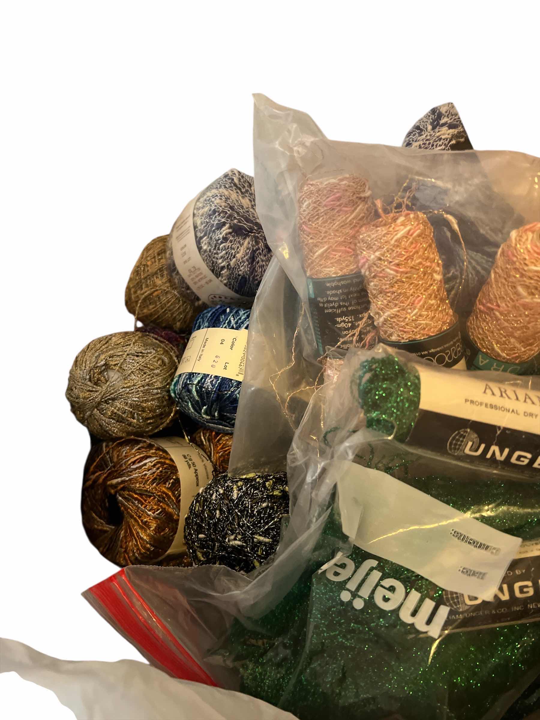 Photo 1 of BAG OF YARN, EMBROIDERY THREAD AND MORE