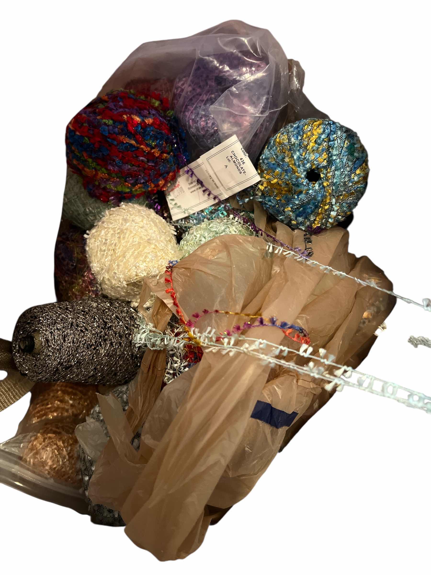 Photo 1 of BAG OF EMBROIDERY THREAD AND TWO LARGE CONES OF VINTAGE THREAD