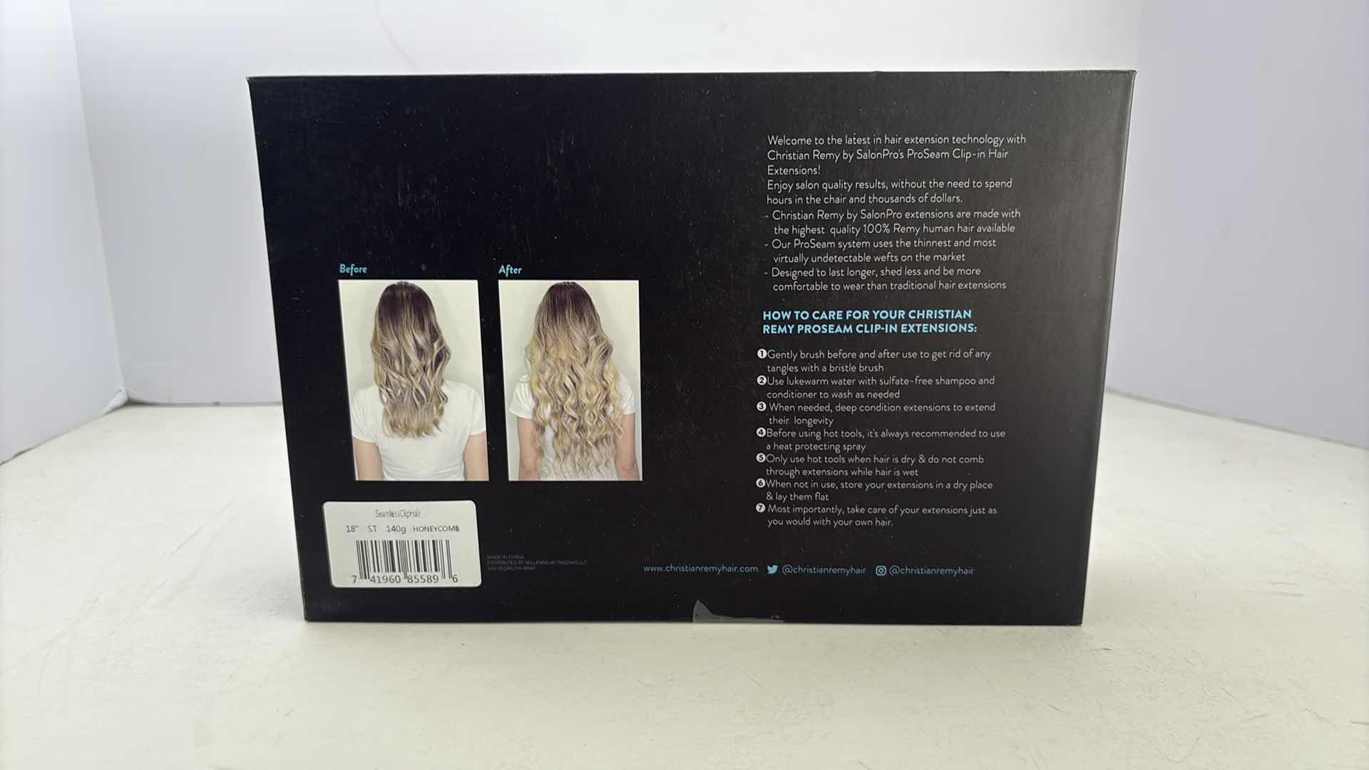 Photo 1 of SALONPRO CHRISTIAN REMY PRO SEAM CLIP IN HAIR EXTENSIONS 18” 140g “HONEYCOMB”