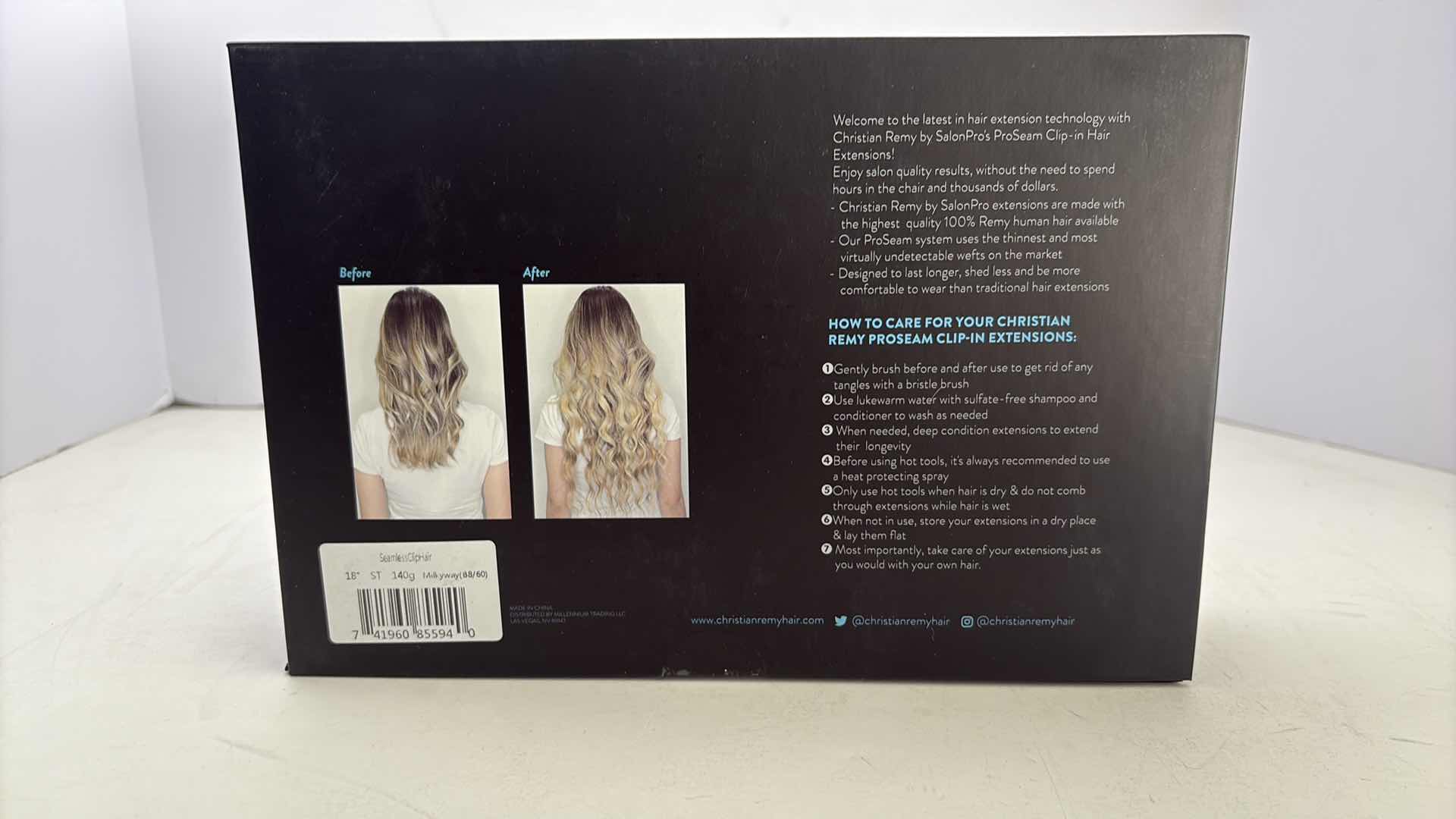Photo 1 of SALONPRO CHRISTIAN REMY PRO SEAM CLIP IN HAIR EXTENSIONS 18” 140g “MILKYWAY”
