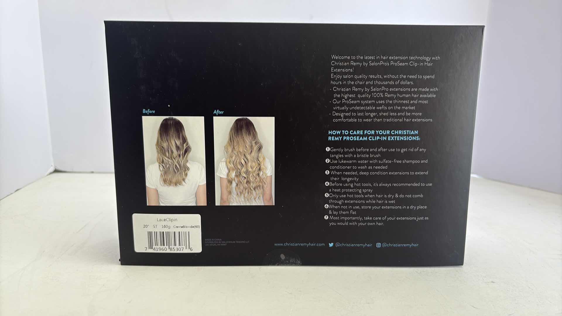 Photo 1 of SALONPRO CHRISTIAN REMY PRO SEAM CLIP IN HAIR EXTENSIONS 20” 160g “CRÈME BLONDE”